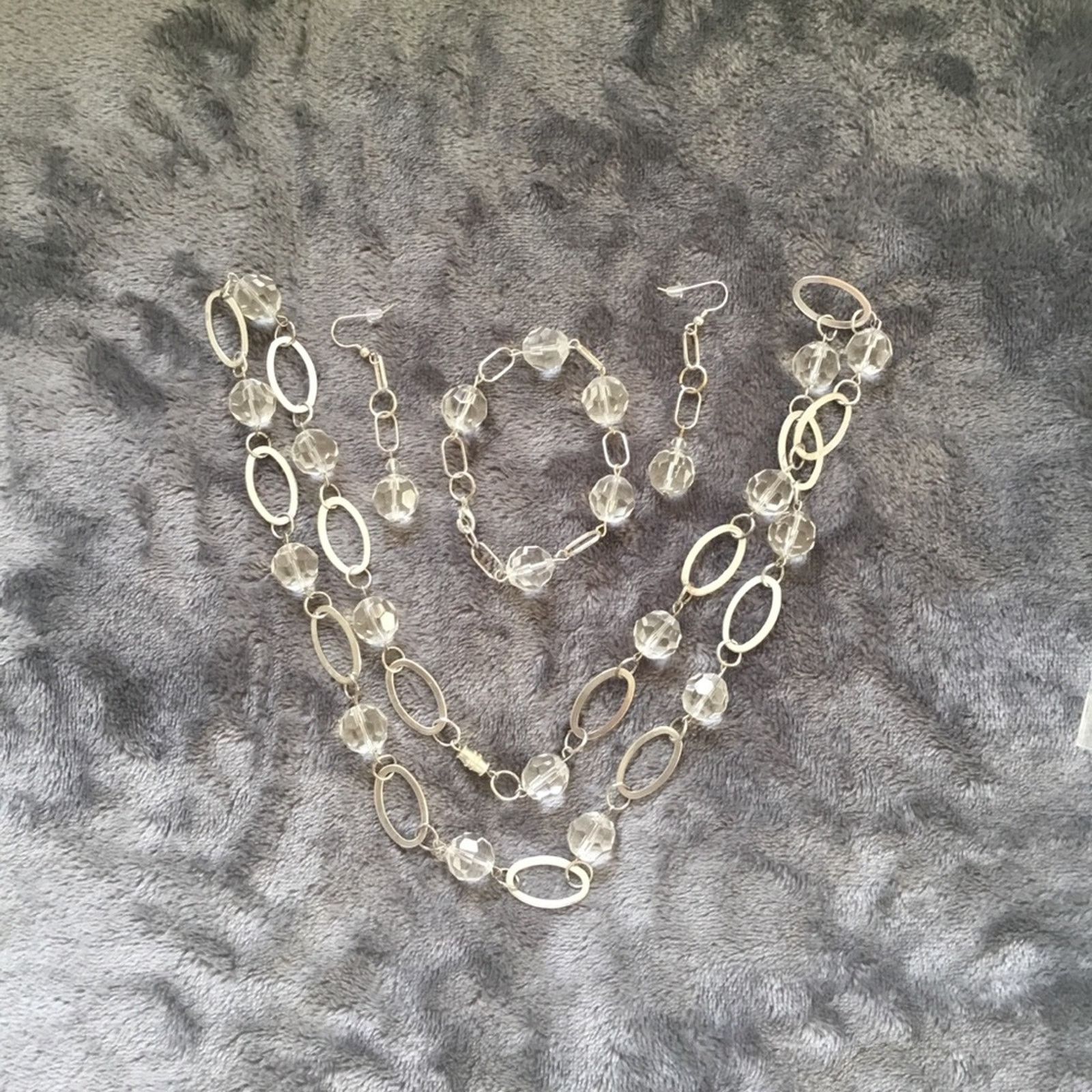 Other Silver Oval Chain-link Crystals Set Size ONE SIZE - 2 Thumbnail