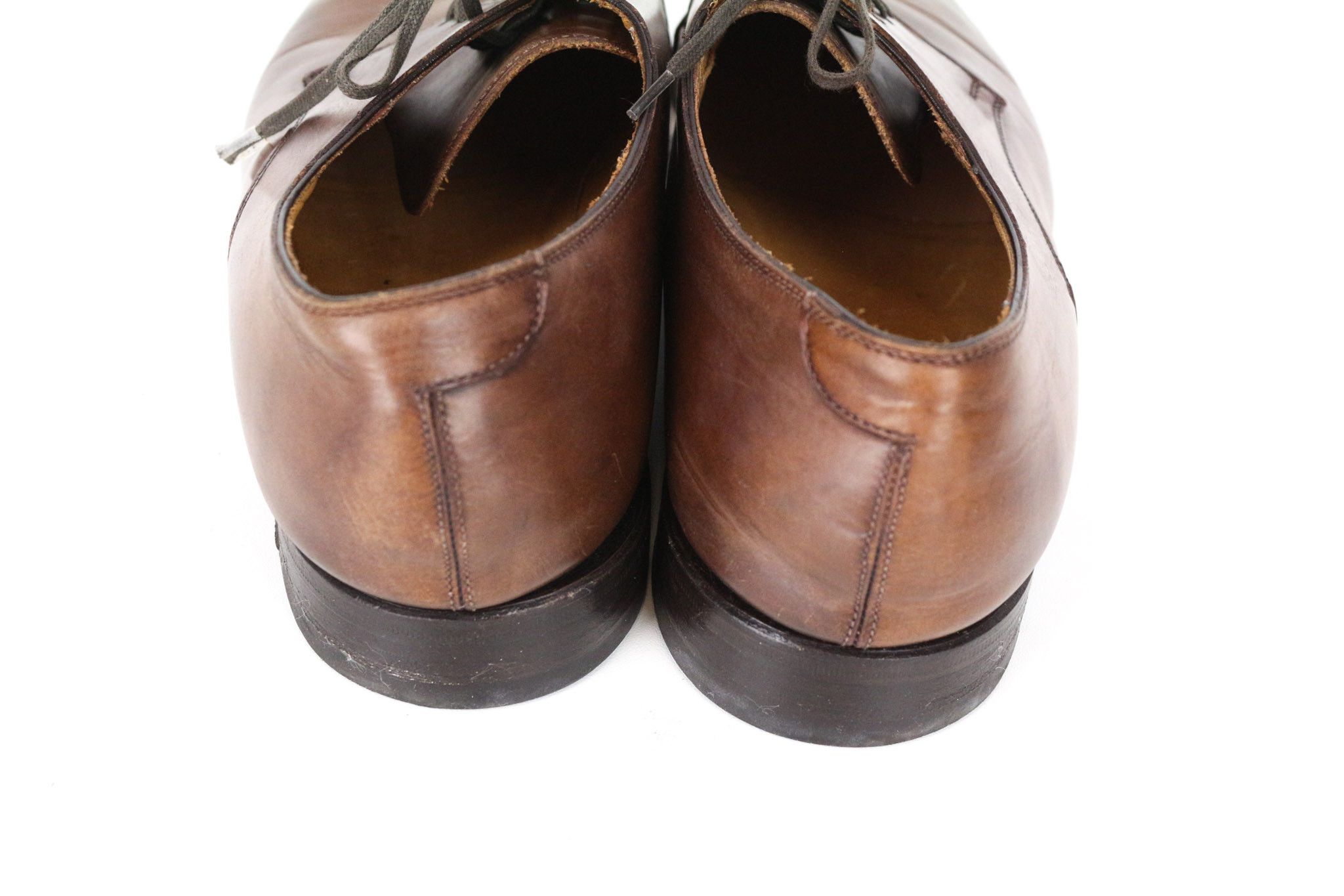 EU44.5 Brown Calf Leather Lace-Up Derby Shoes 73518