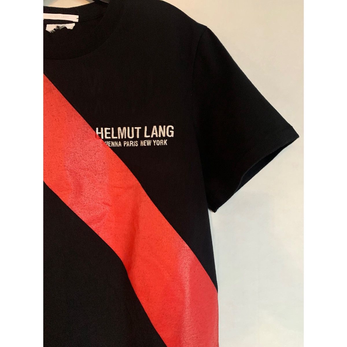 Helmut Lang HELMUT LANG SASH STRIPE LOGO T-SHIRT Size US M / EU 48-50 / 2 - 8 Thumbnail