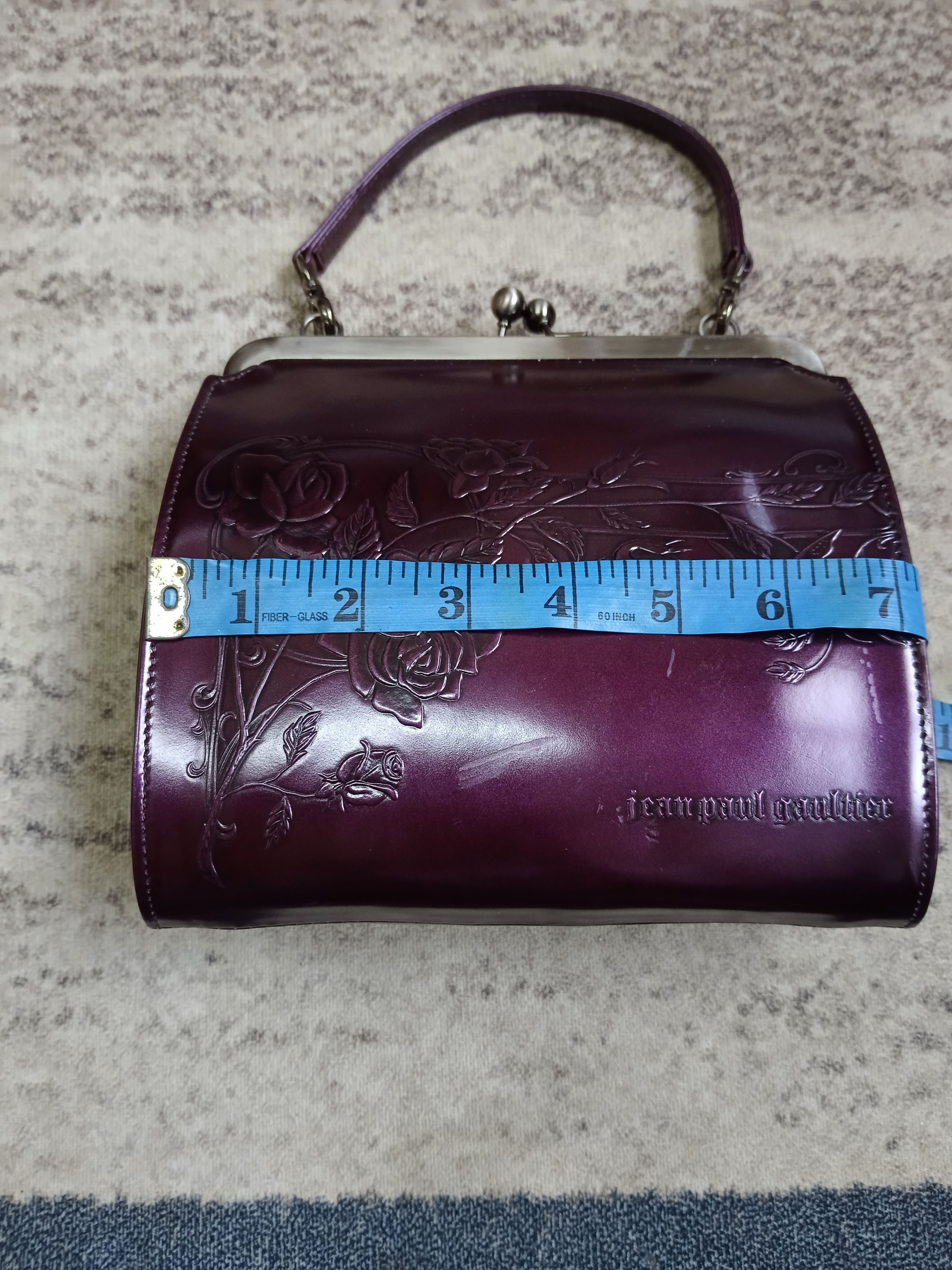 Jean Paul Gaultier JEAN PAUL GAULTIER EMBOSSED FLOWERS BURGUNDY LEATHER 2WAYS Size ONE SIZE - 11 Thumbnail