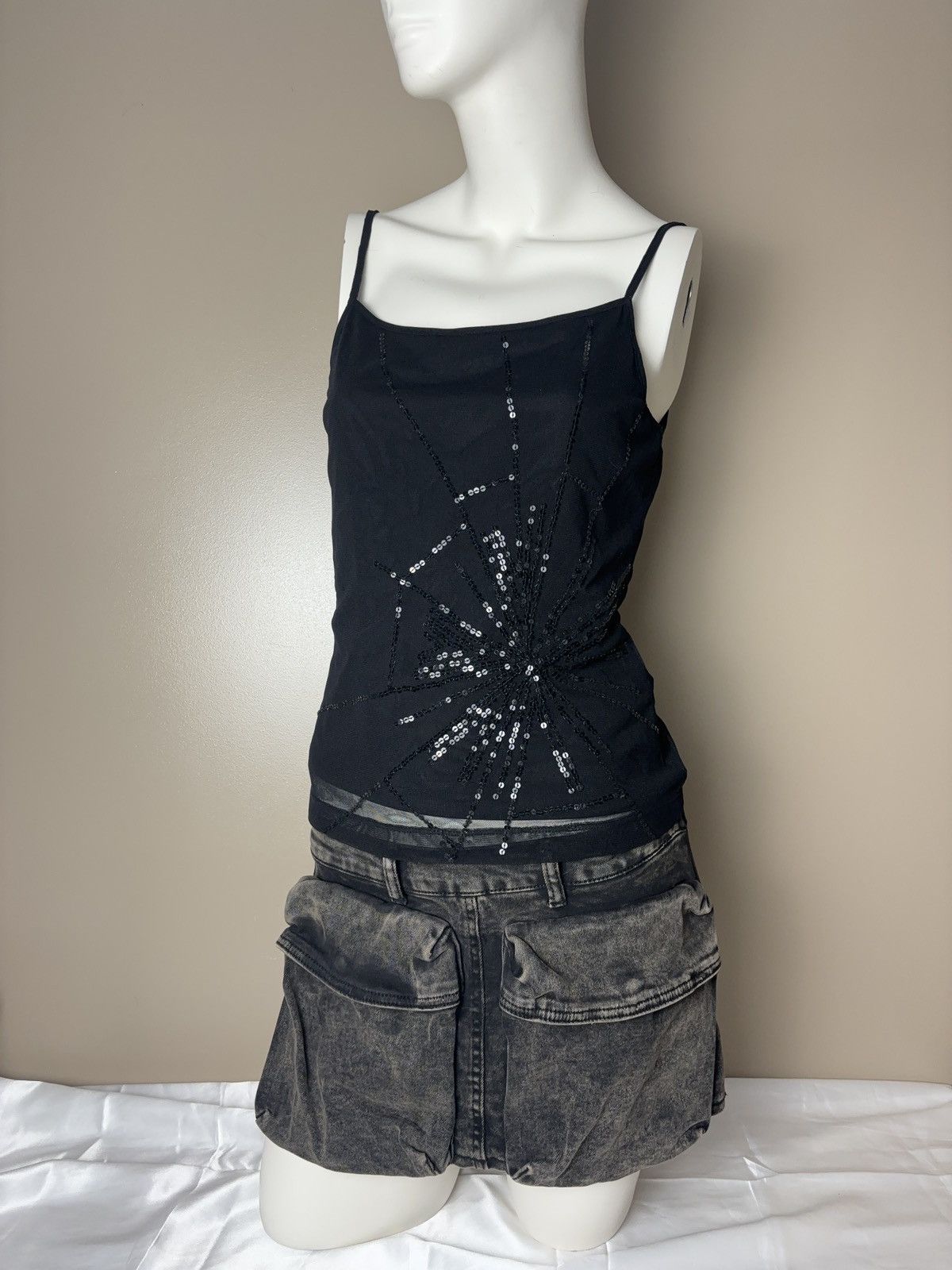 Japanese Brand × Vintage Vintage tank top glamour mesh Size L / US 10 / IT 46 - 2 Thumbnail