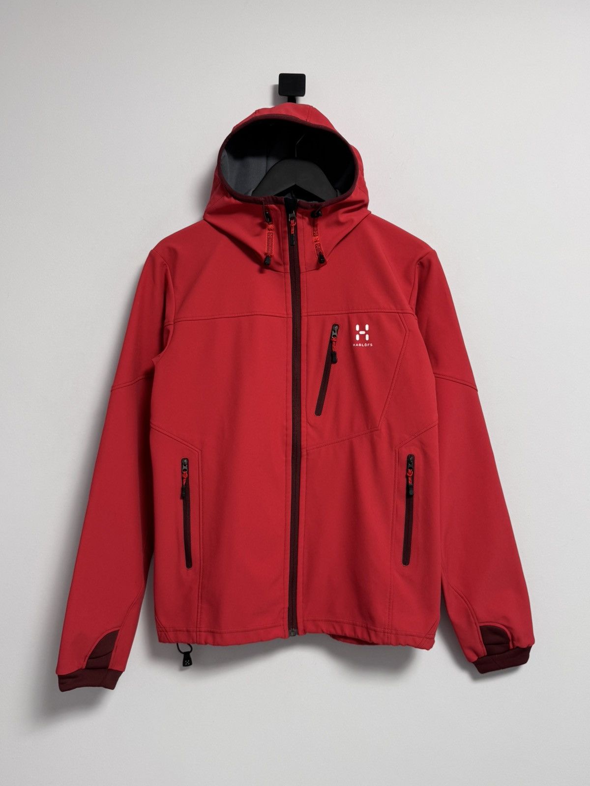 Haglofs Womens Softshell Jacket Hooded Stretch Red