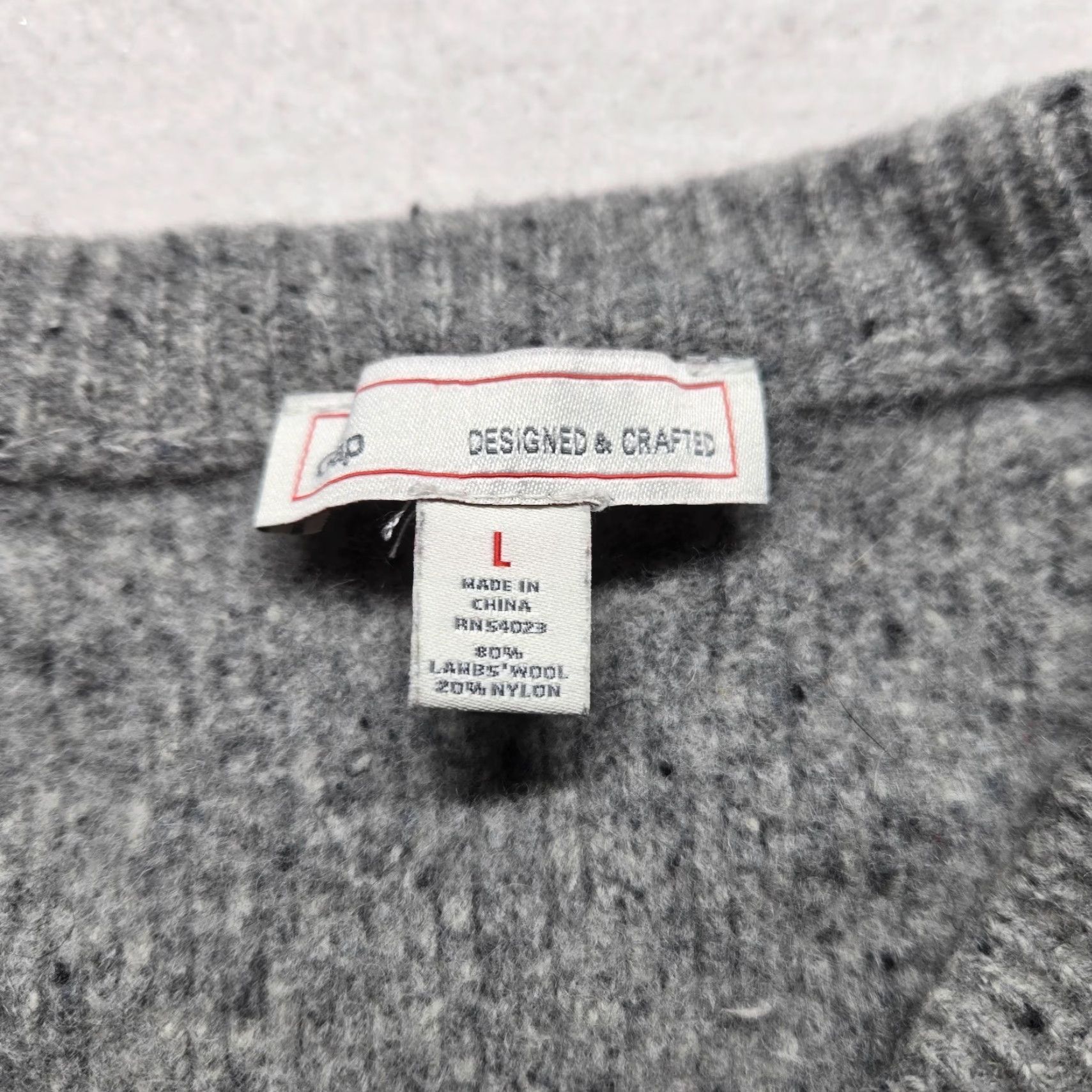 Gap Vintage Gap Sweater Unisex Adults L Gray Wool Acrylic 80s Crew Neck Knit Pullover Size L / US 10 / IT 46 - 3 Thumbnail