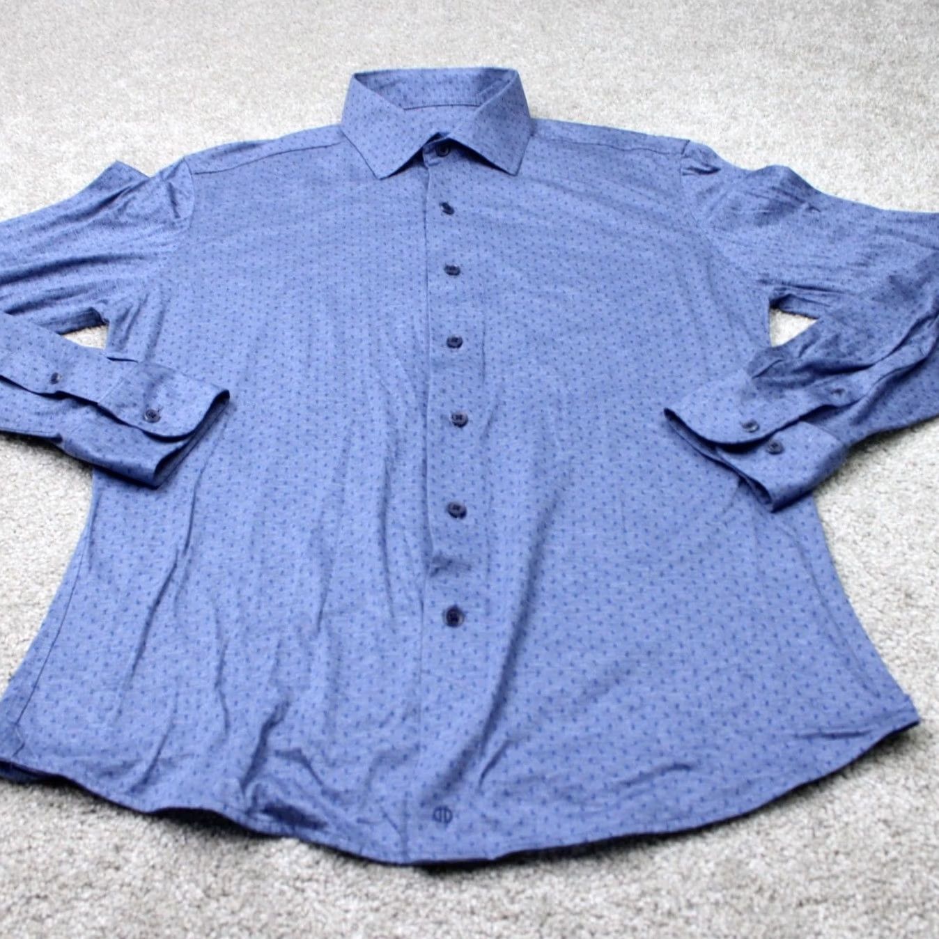 David Donahue David Donahue Shirt Mens 15 Medium Blue Fusion 100% Cotton Long Sleeve Button Dress Shirt Size US M / EU 48-50 / 2 - 4 Thumbnail