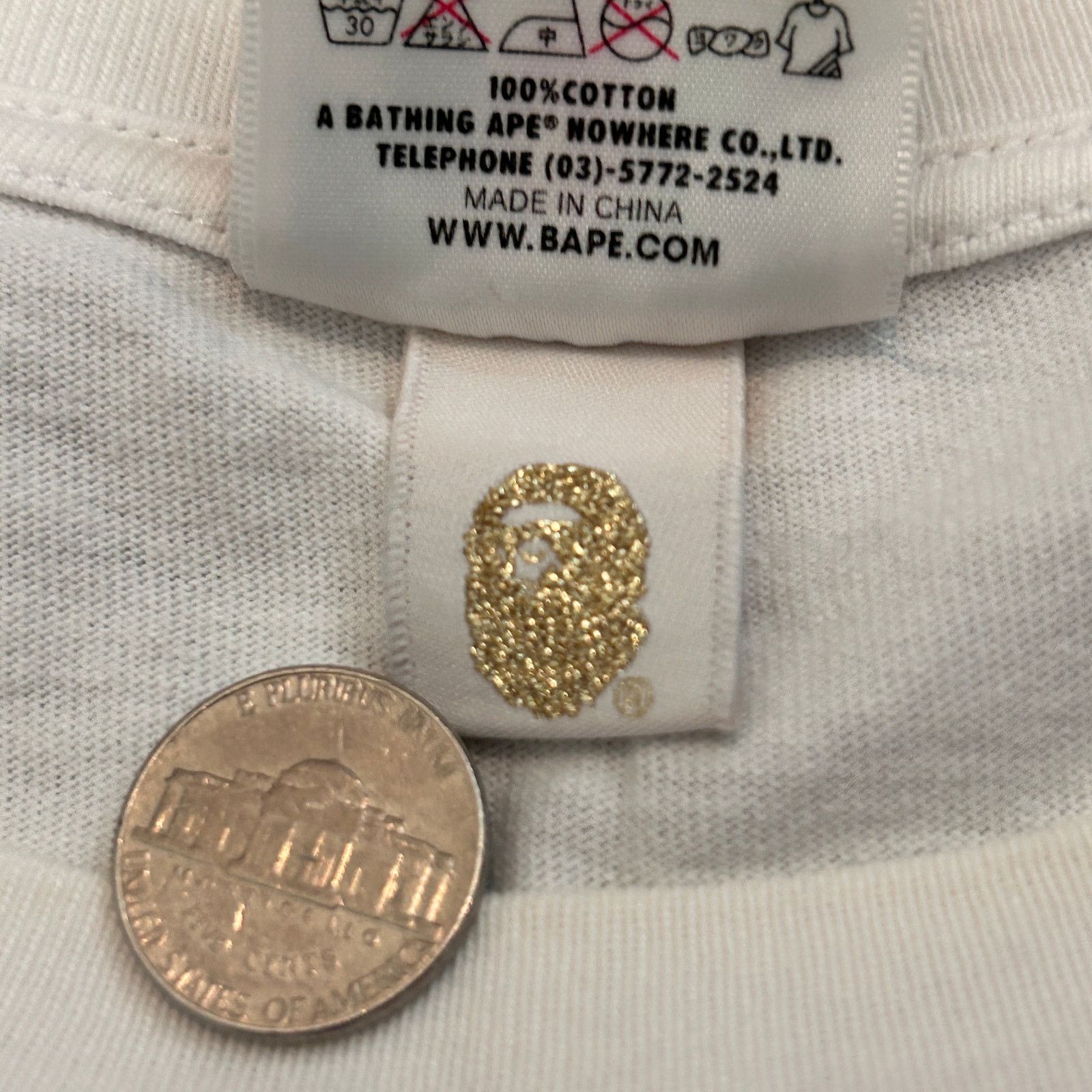 Bape Bape Busy Work Camo Logo Shirt White Size US XL / EU 56 / 4 - 5 Thumbnail