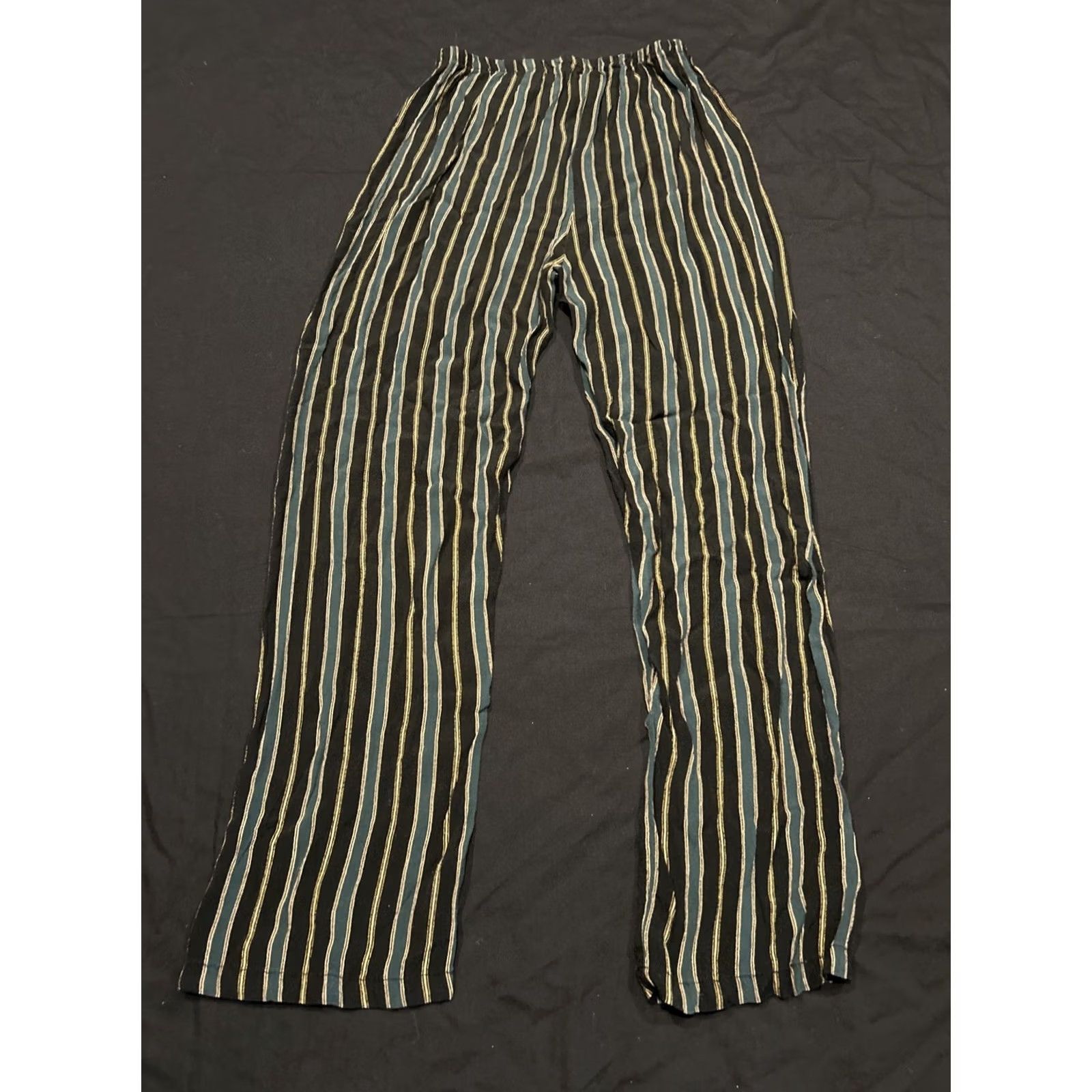 Brandy Melville Brandy Melville Women's Multicolor Striped Viscose Pants Elastic Waist Regular Fit Ankle Size 42" / US 20 - 4 Thumbnail