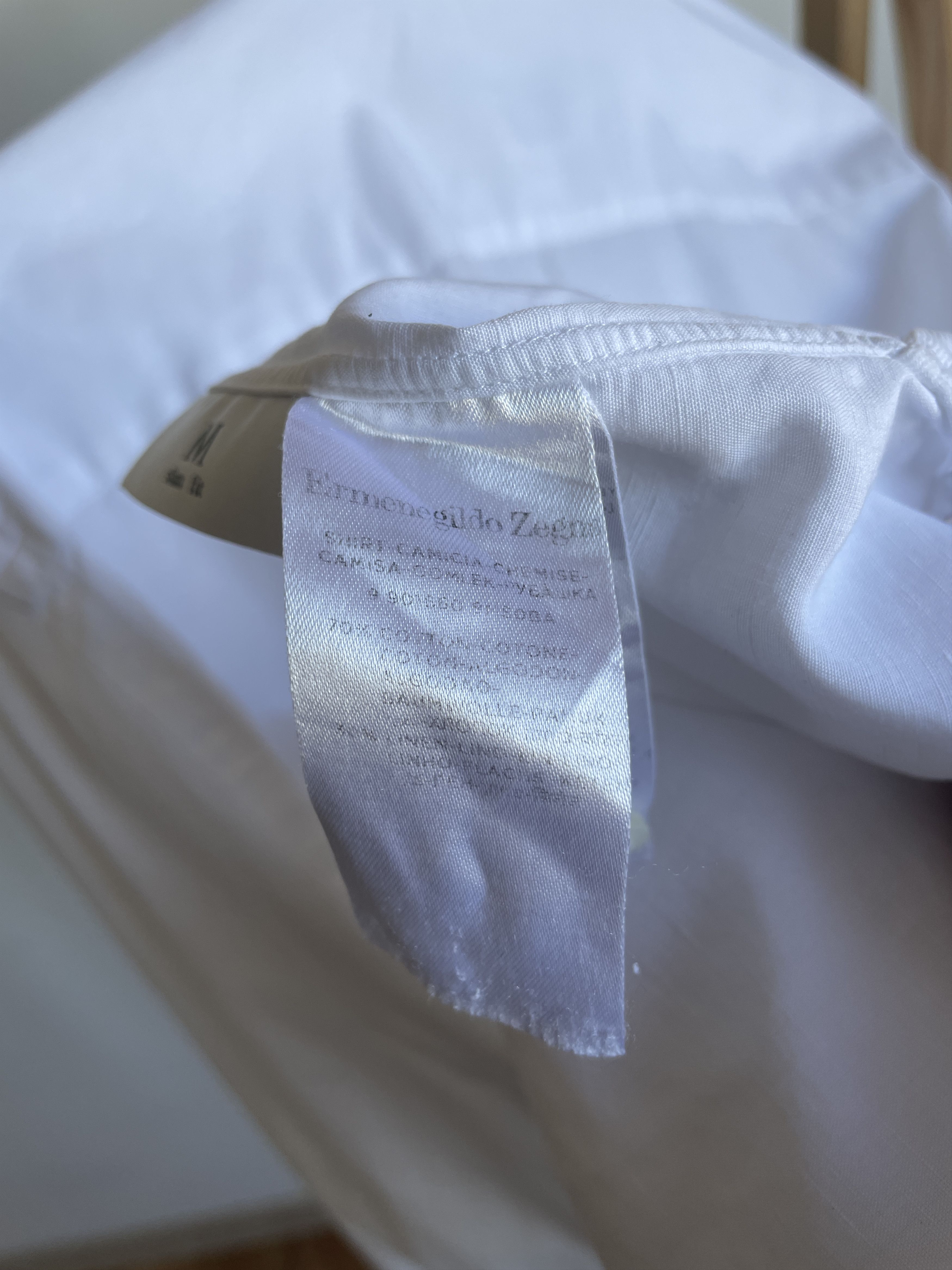 Ermenegildo Zegna Ermenegildo Zegna Cotton/Linen Slim Fit Dress Shirt Size 41 Size 38R - 13 Thumbnail