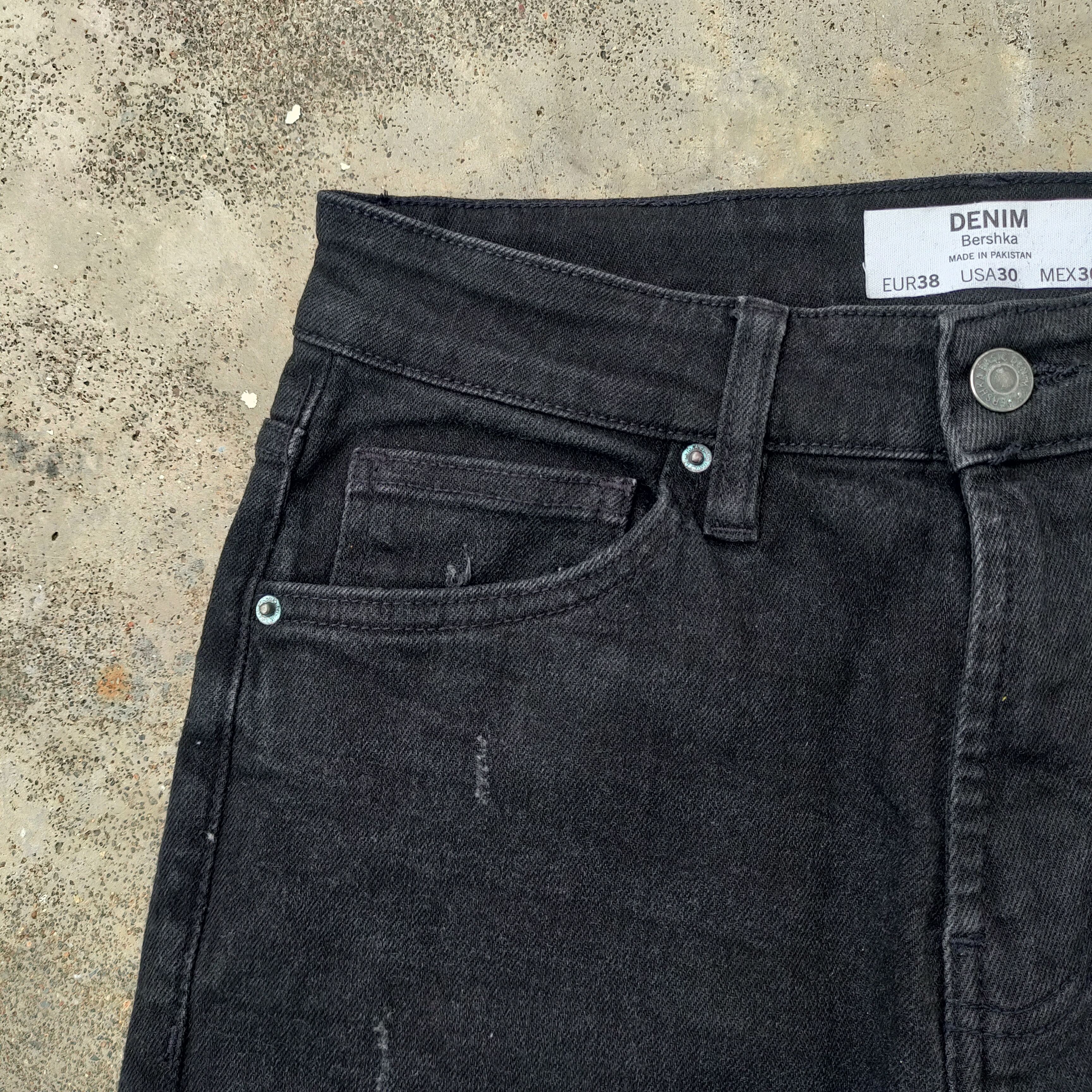 Japanese Brand × Jean VINTAGE JAPANESE SKINNY BLACK RIPPED DENIM JEANS PANTS Size US 30 / EU 46 - 7 Thumbnail