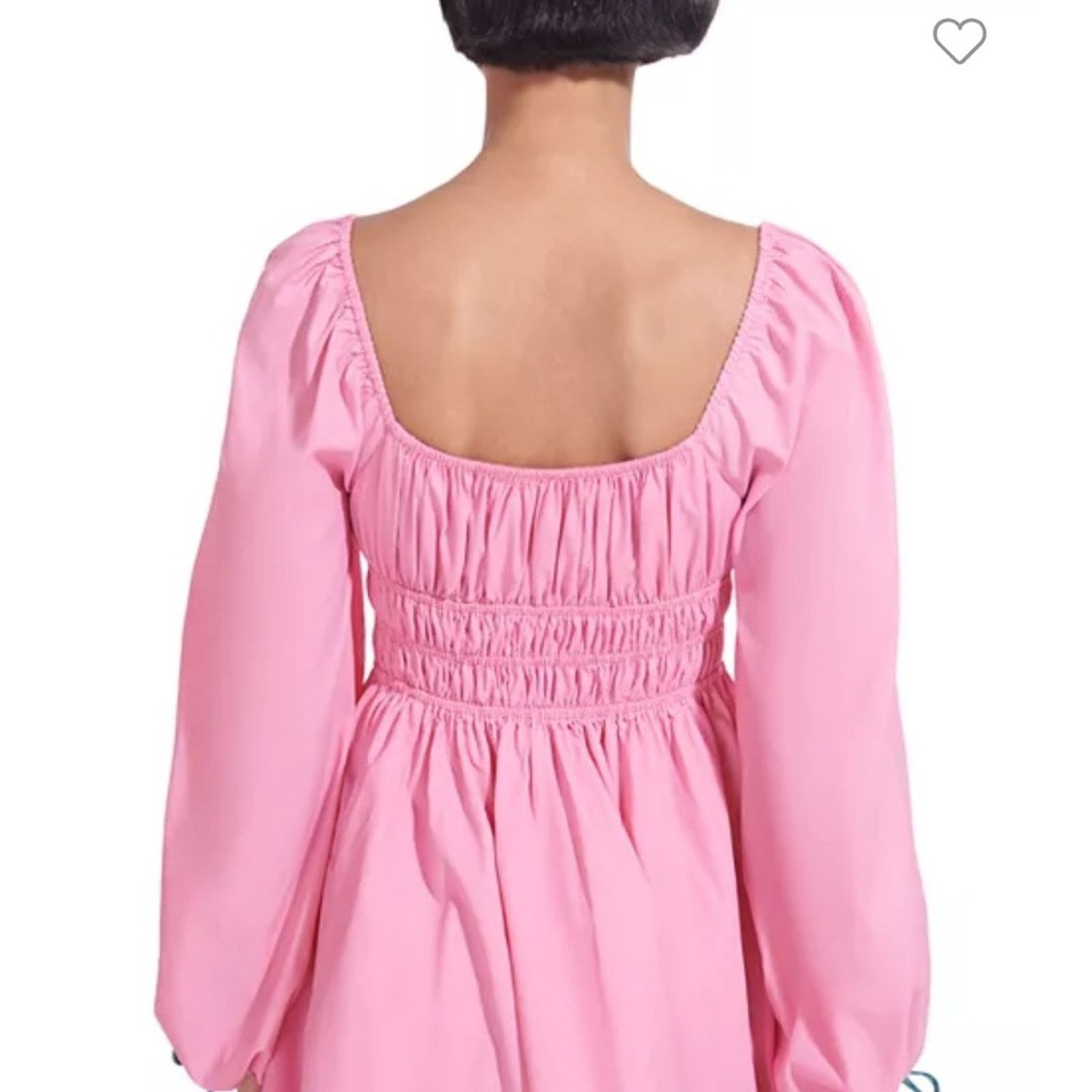 Staud STAUD Bow Mini Dress - Size Large - Bubblegum Pink Size L / US 10 / IT 46 - 3 Thumbnail