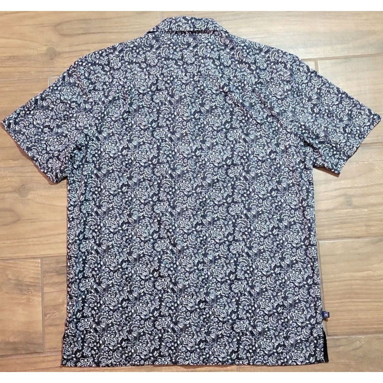 Mizzen+Main MIZZEN + MAIN Shirt Medium Black Floral Hawaii Short Sleeve Button Up Nylon Size US M / EU 48-50 / 2 - 2 Thumbnail