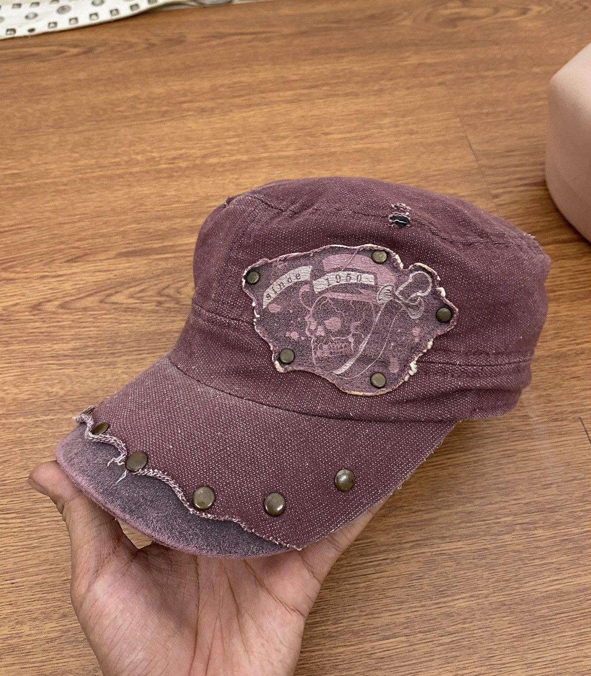 If Six Was Nine × Japanese Brand × Le Grande Bleu (L.G.B.) Skull studded patrol cap Size ONE SIZE - 2 Thumbnail