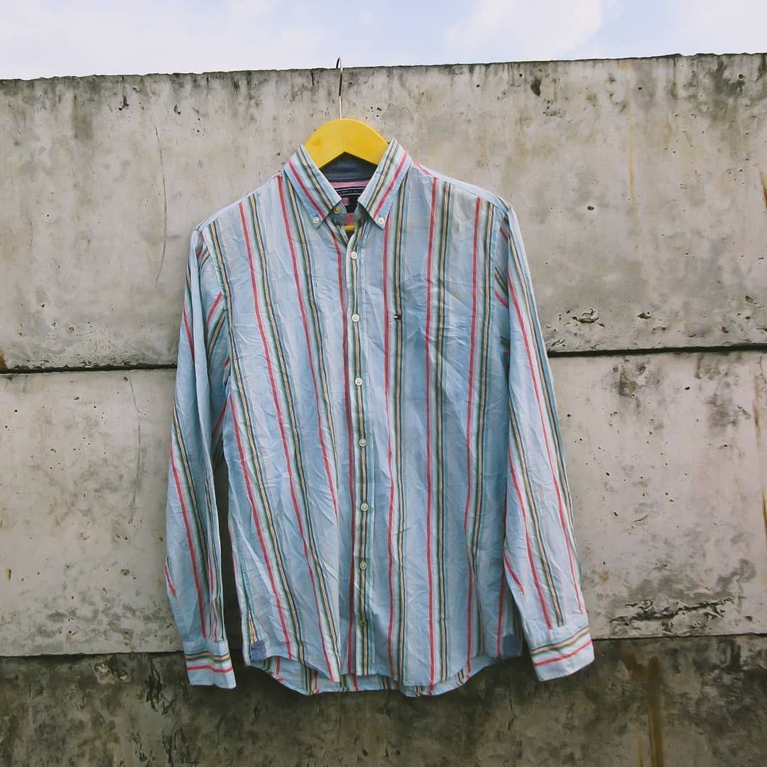 Tommy Hilfiger Tommy Hifliger Formal Officer Shirt Striped Down Size US M / EU 48-50 / 2 - 1 Thumbnail