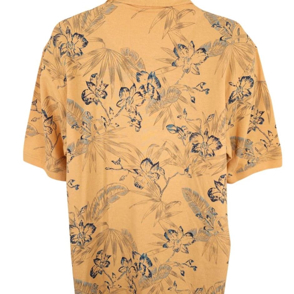 Vintage Sedgefield Hawaiian Polo Shirt Mens L Orange Floral All Over Print Sleeve Short Button-Up Collared Travel Cotton Blend Black Vintage: No Size US L / EU 52-54 / 3 - 4 Thumbnail