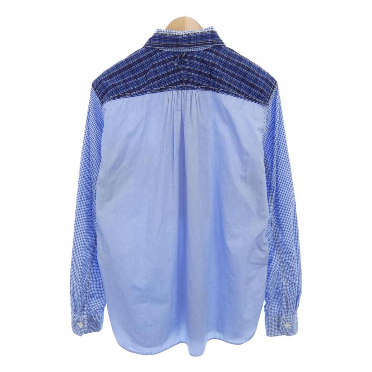 Junya Watanabe Shirt Check Switching Long Sleeve Blue Size US M / EU 48-50 / 2 - 2 Thumbnail