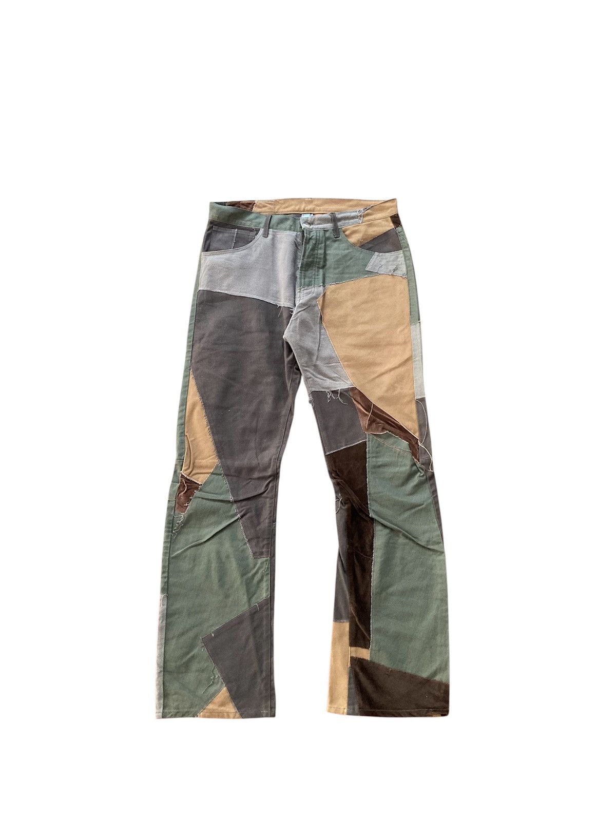 Japanese Brand Japanese Brand Patchwork Flare Pants Size US 31 - 1 Thumbnail