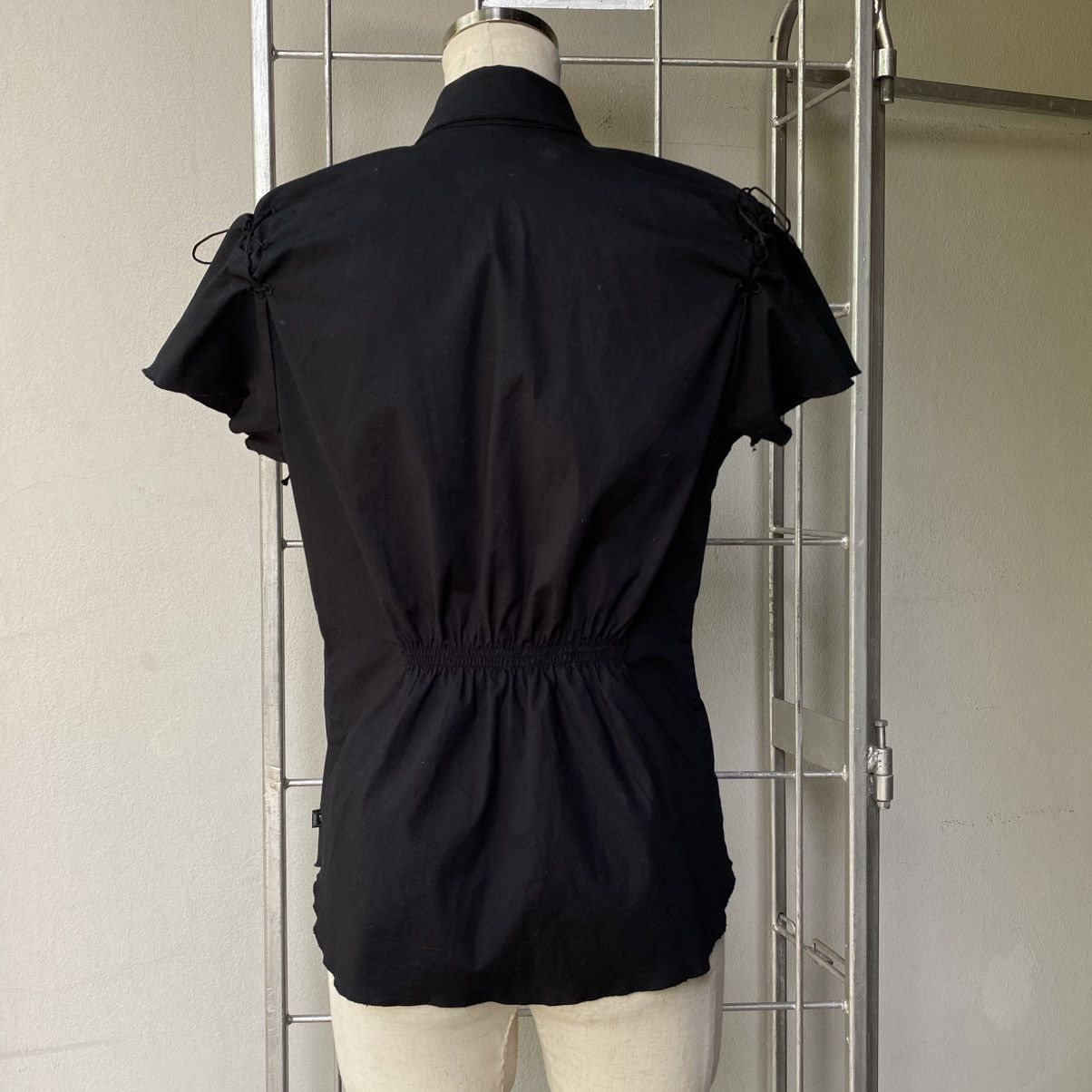 Enrico Coveri ENRICO COVERING Black Puff Sleeve Eyelet Shirt Size M / US 6-8 / IT 42-44 - 16 Thumbnail