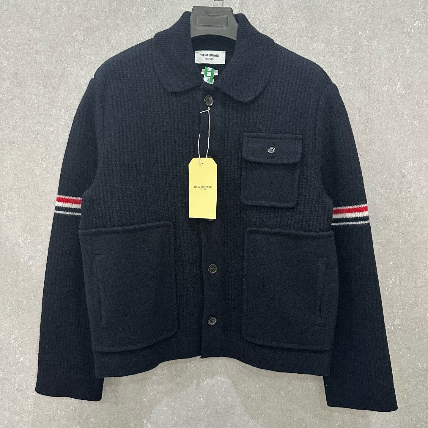 Thom Browne Thom Brown Navy Ribbed Collared Jacket Size US M / EU 48-50 / 2 - 1 Thumbnail