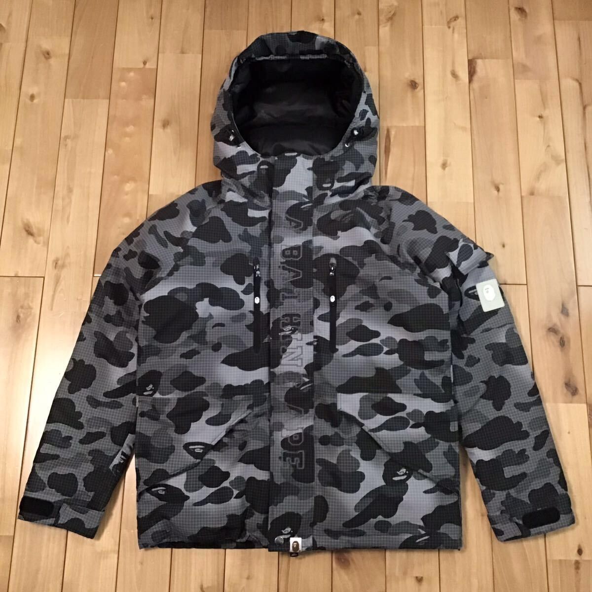 BAPE Debossed Monogram Puffer Down Vest Gray