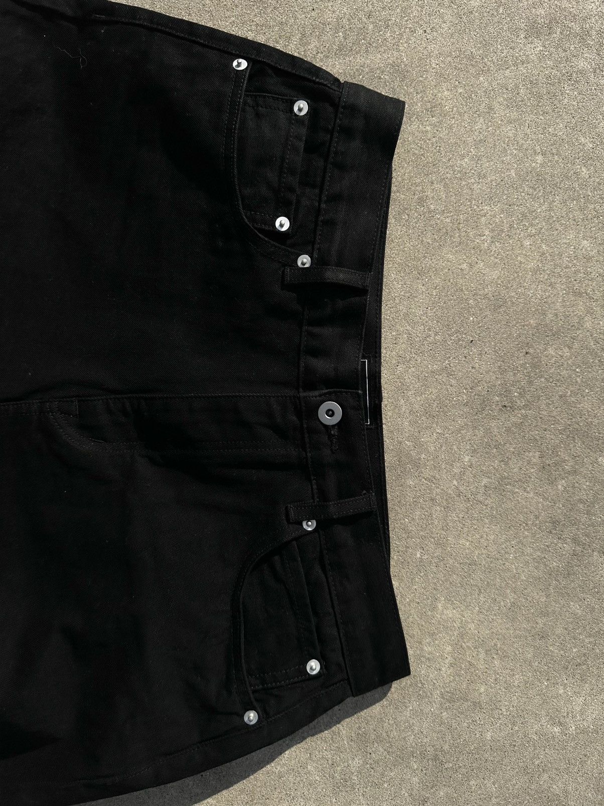 Japanese Brand Selvedge Jet Black Baggy Denim Size US 32 / EU 48 - 4 Thumbnail