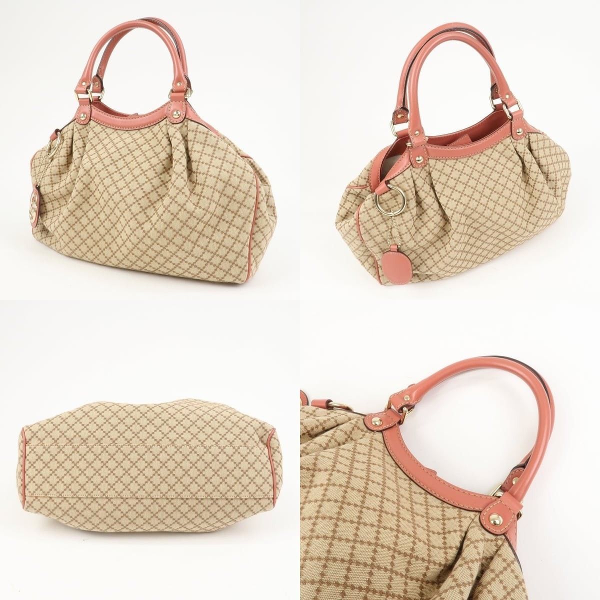Gucci Gucci Diamante Sukey Interlocking G Canvas Tote Beige Size ONE SIZE - 3 Thumbnail