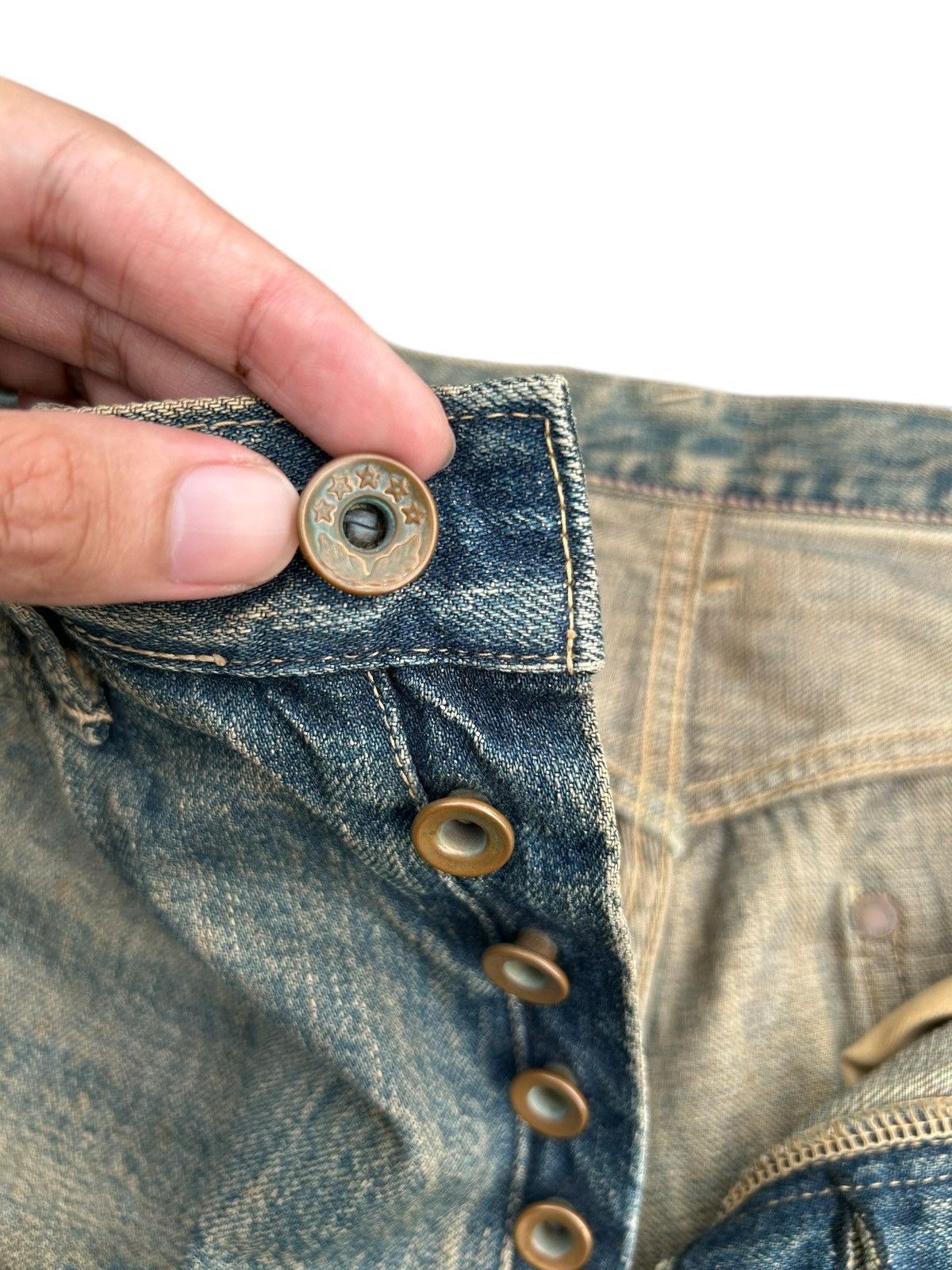 Kapital Vintage The Blue of an Selvedge Distressed Rusty Denim Jeans Size US 32 / EU 48 - 6 Thumbnail