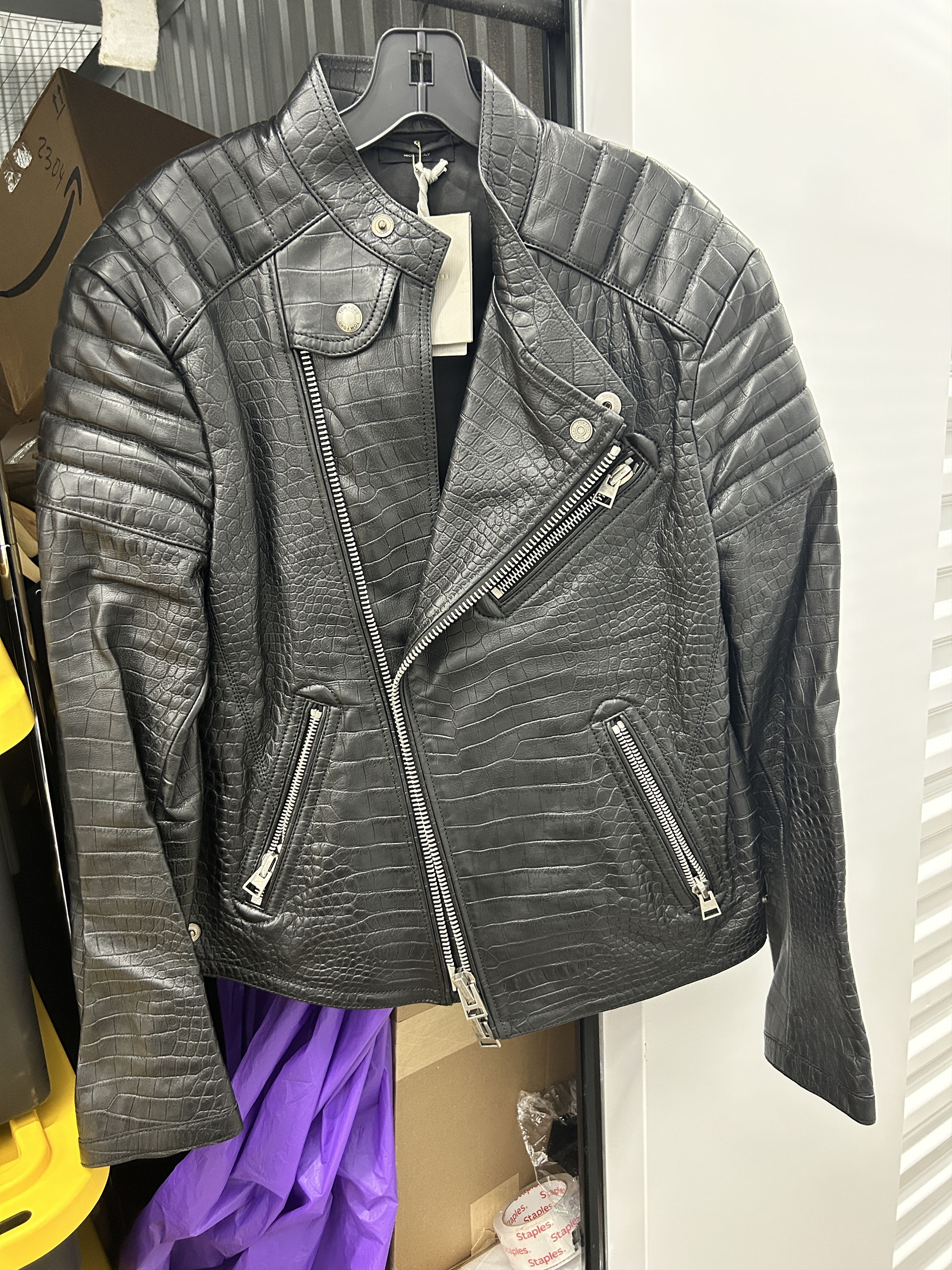 Tom Ford Tom Ford Leather Biker Crocodile Jacket in Black size It 52 Size US L / EU 52-54 / 3 - 11 Thumbnail