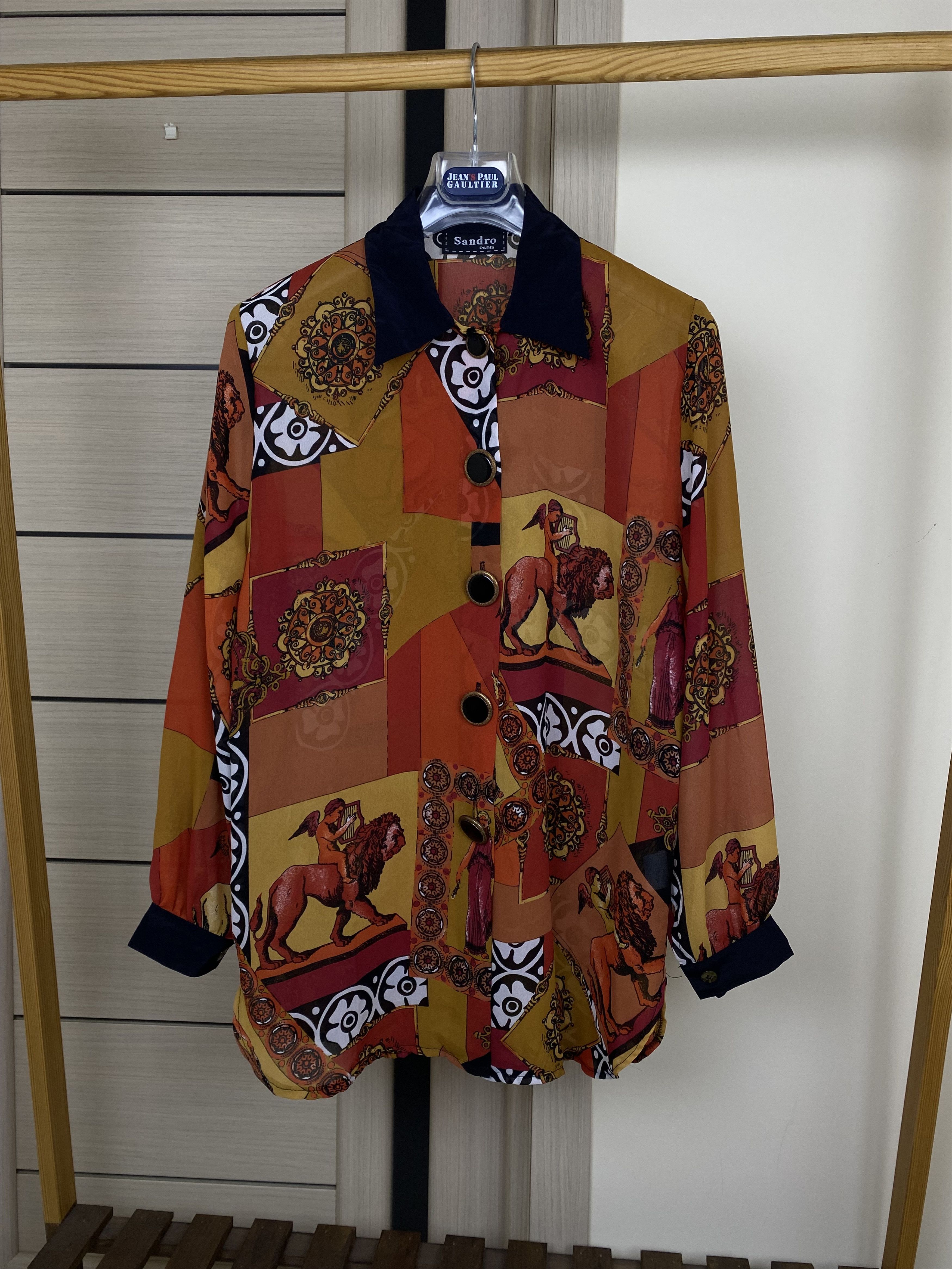 Sandro Vintage 70s 80s Sandro Paris barocco Button Up Shirt Size M / US 6-8 / IT 42-44 - 1 Thumbnail