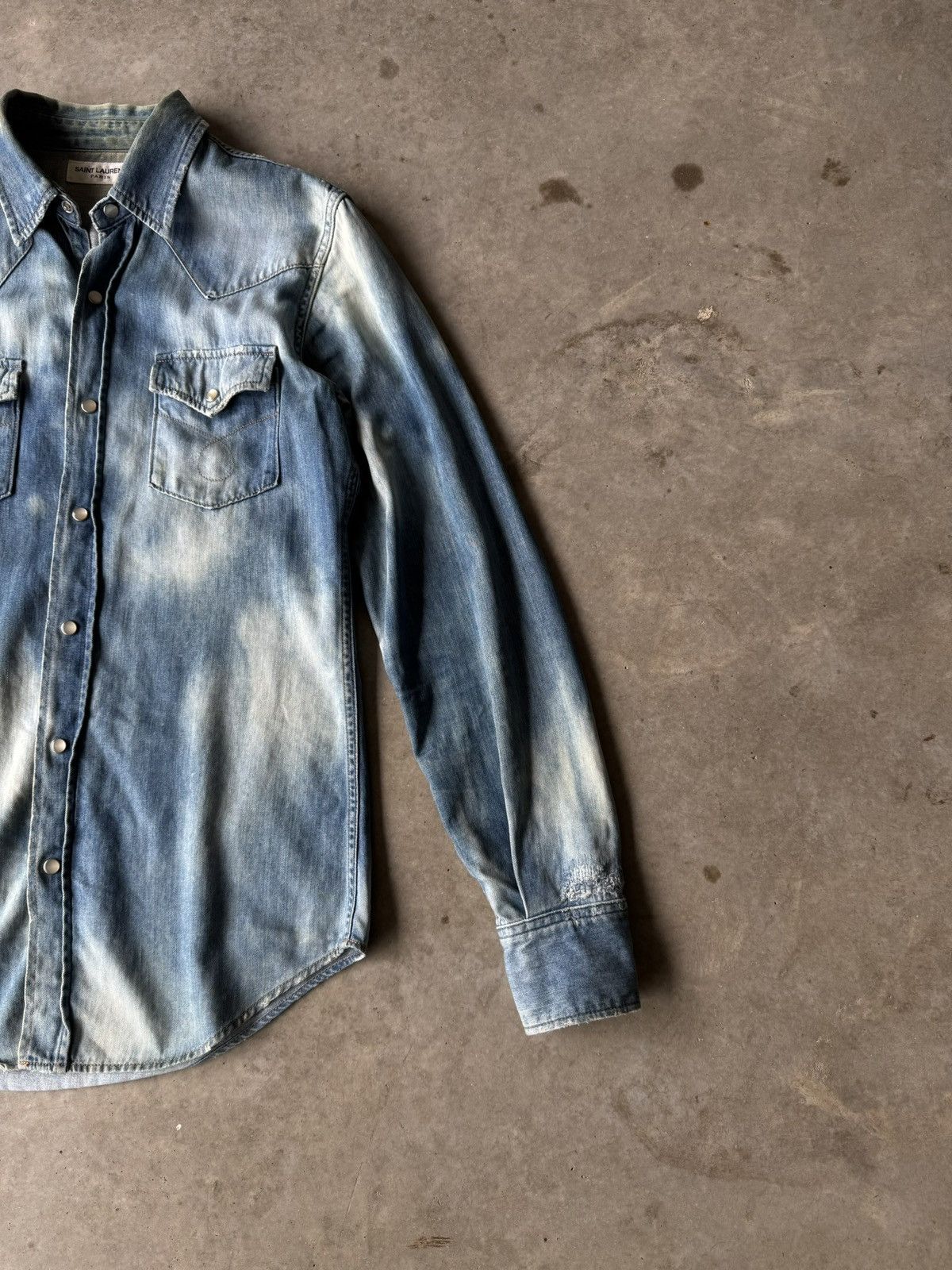 Saint Laurent Paris Saint Laurent Paris SS17 Bleached & Distressed Western Shirt Size US XS / EU 42 / 0 - 4 Thumbnail
