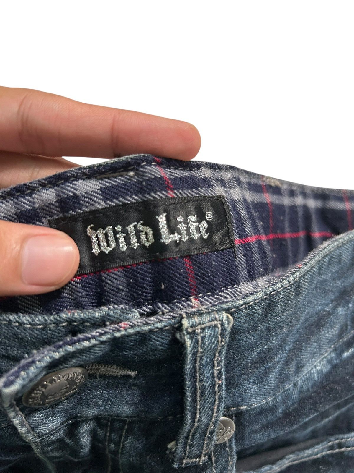 Japanese Brand × Kapital × Vintage Skull Bones wild Life Japanese Punk Denim Jeans Size US 31 - 6 Thumbnail