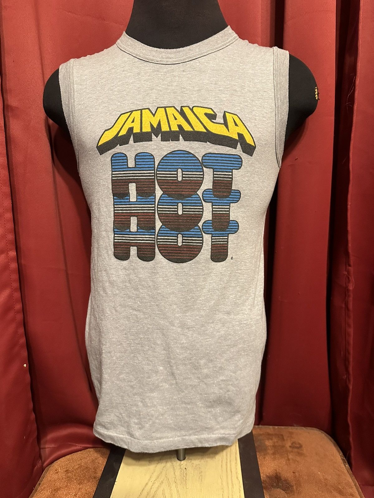 Vintage Vintage Jamaica Hot Hot Hot Tank Top 80’s Striped Spell Out Size US L / EU 52-54 / 3 - 1 Thumbnail