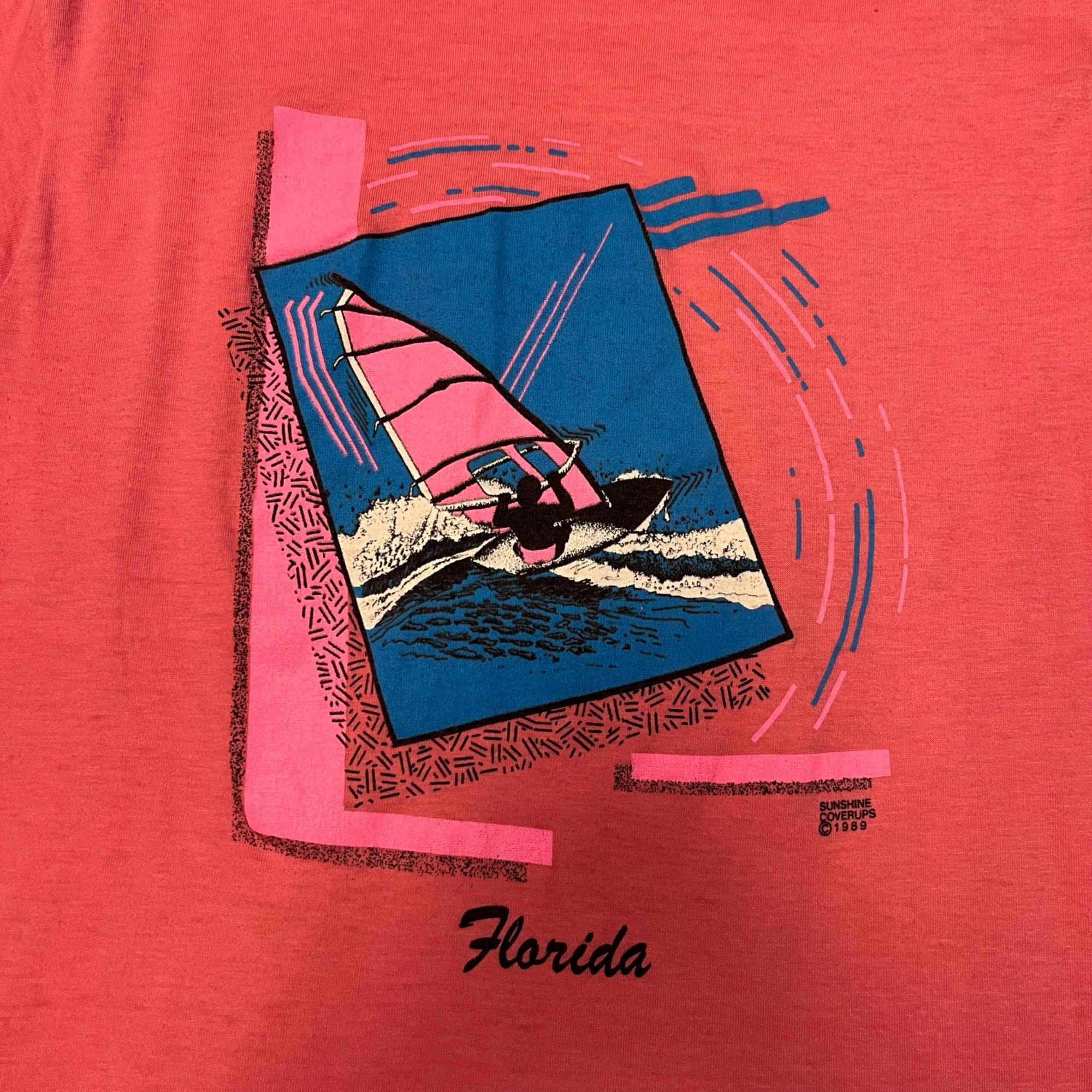 Other L | Vintage 1989 80s Single Stitch Florida Surfing Graphic T Size US L / EU 52-54 / 3 - 3 Thumbnail