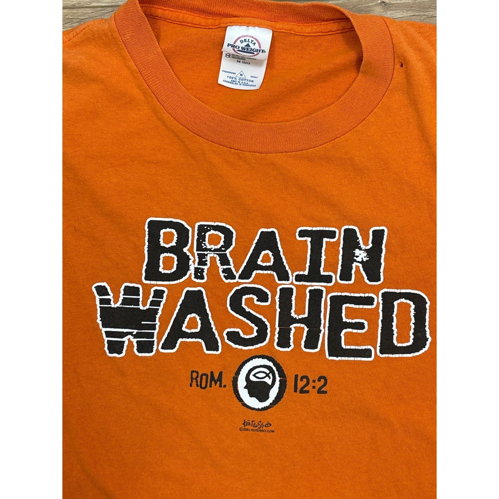 Delta Y2K Brain Washed 2003 Jesus Tee Romans 12:2 Medium shirt Size US M / EU 48-50 / 2 - 2 Thumbnail