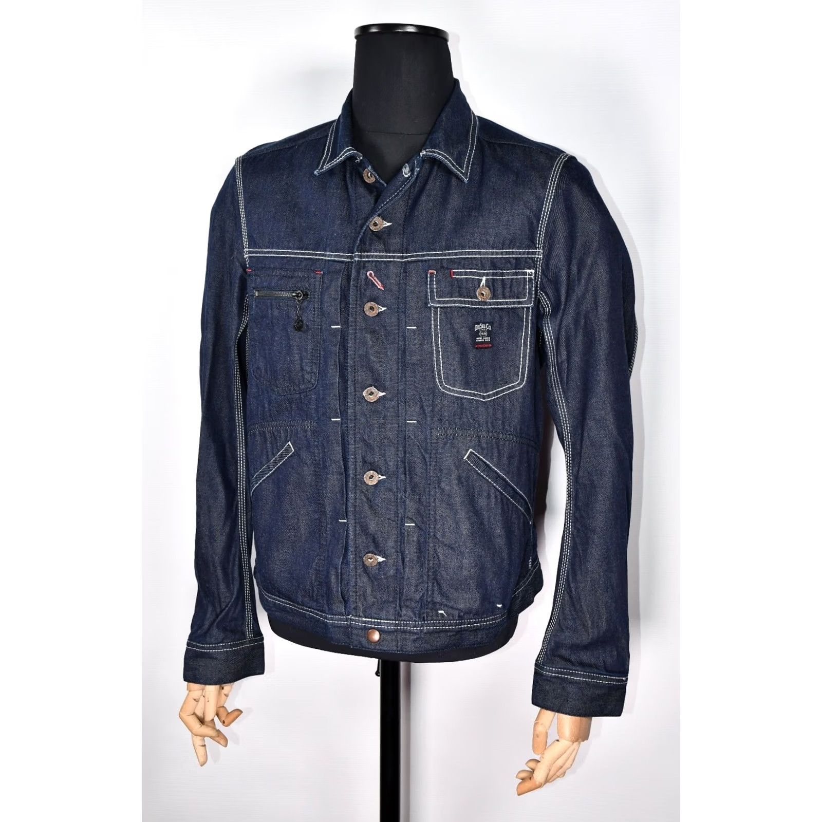 Diesel Diesel Miner-Em Embroidered Indigo Denim Jacket Men L Size US L / EU 52-54 / 3 - 7 Thumbnail