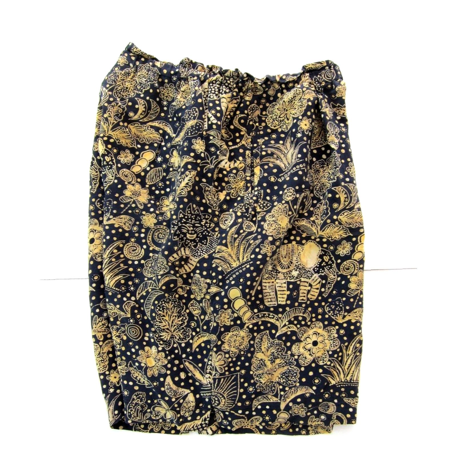 Vintage VINTAGE August 100% Silk Black Yellow Floral Pocket High Rise Pleat Short Women XS Size 26" / US 2 / IT 38 - 5 Thumbnail