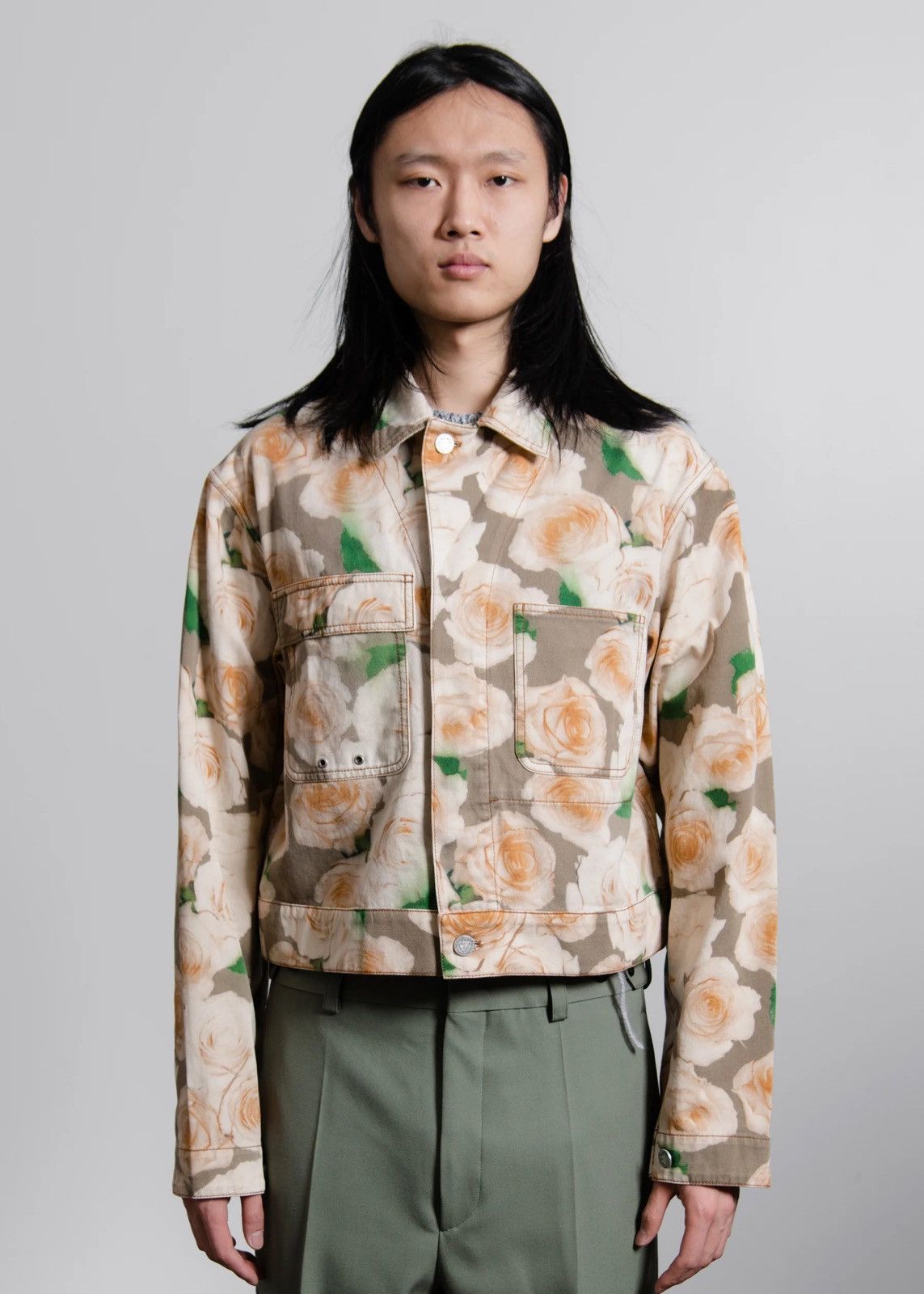 image of Acne Studios Acne Floral Jacket in Yellow, Men's (Size Medium)