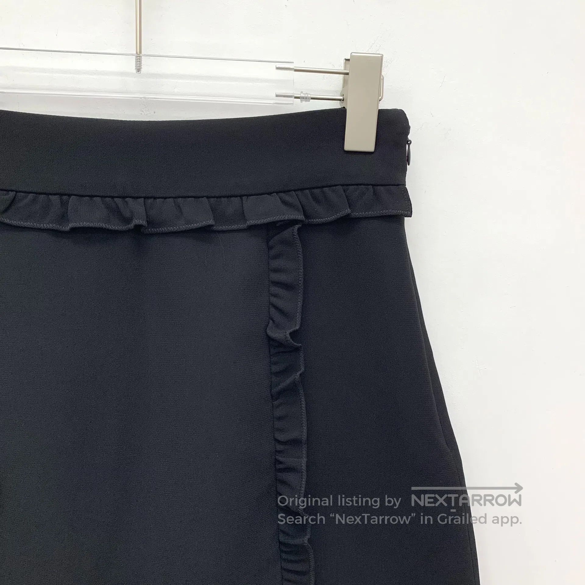 Miu Miu Miu Miu Black Lace Trim Casual Short Skirt| Size 41" - 3 Thumbnail