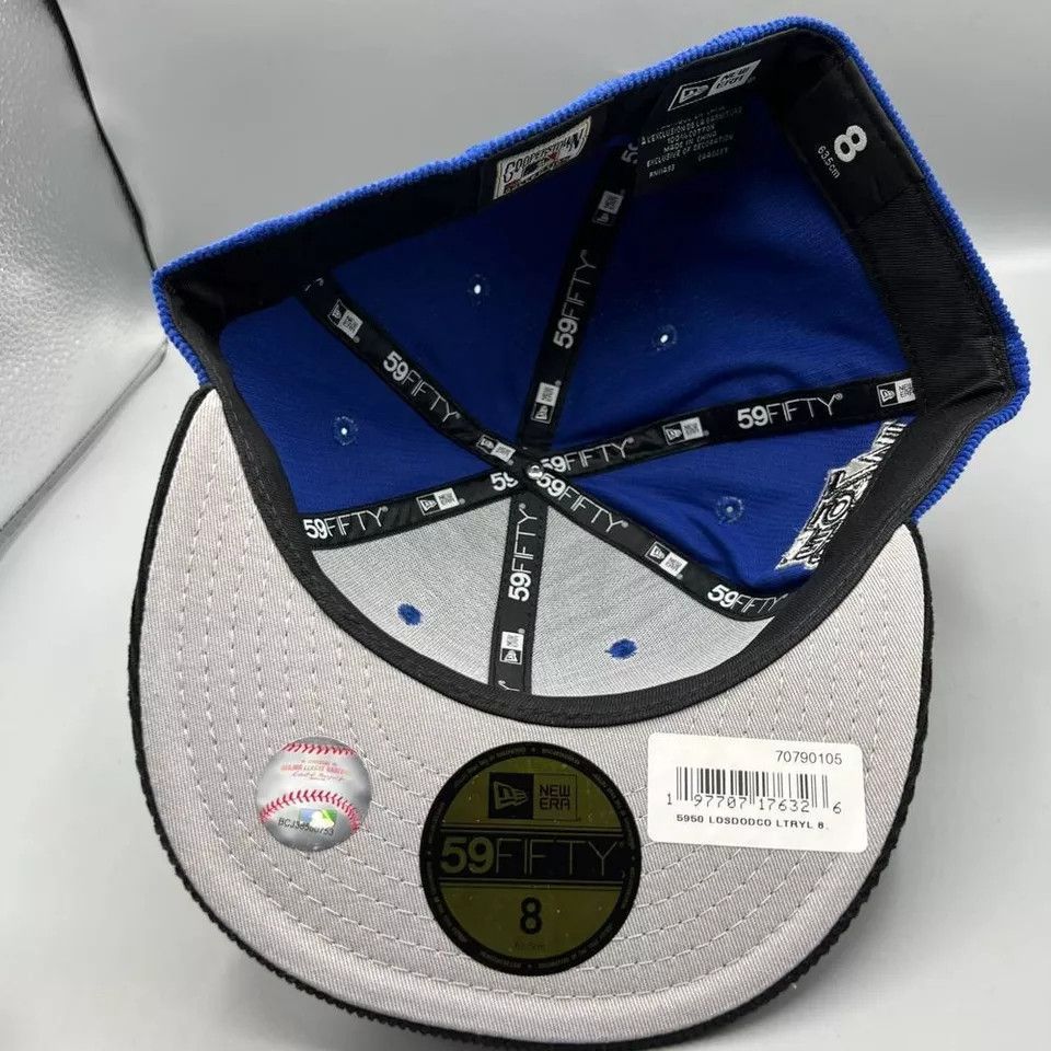 New Era Los Angeles LA Dodgers Hat Men 8 Corduroy 59Fifty New Era Size ONE SIZE - 5 Thumbnail