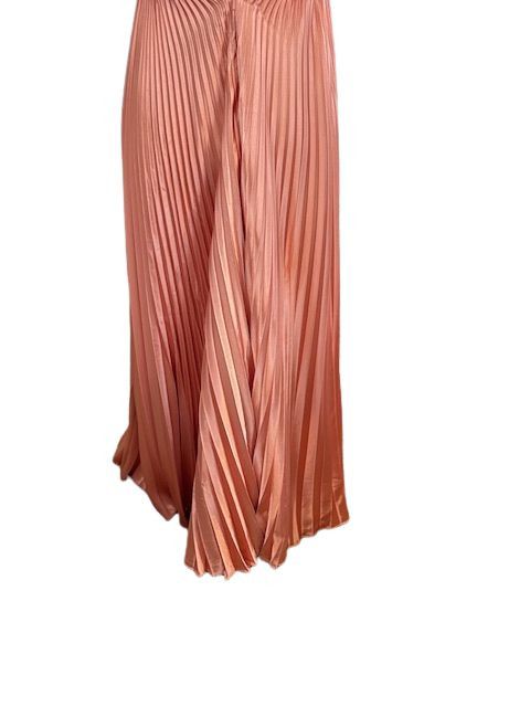 Mac Duggal Rose Gold Plunge Neck Pleated Evening Gown Size XS / US 0-2 / IT 36-38 - 7 Thumbnail