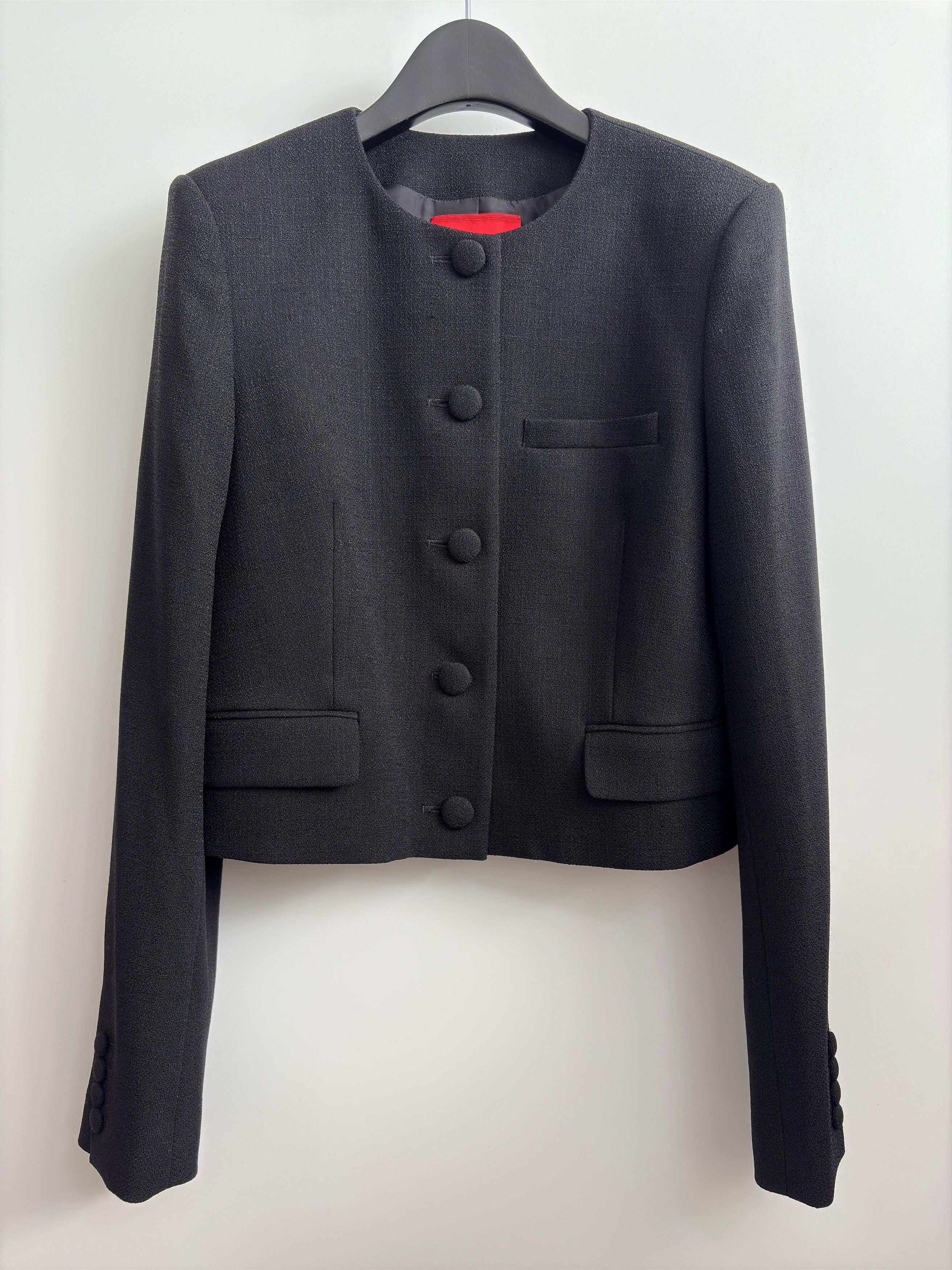 Commission 20fw Collarless Tweed Chasseur Jacket Black Size M / US 6-8 / IT 42-44 - 1 Thumbnail
