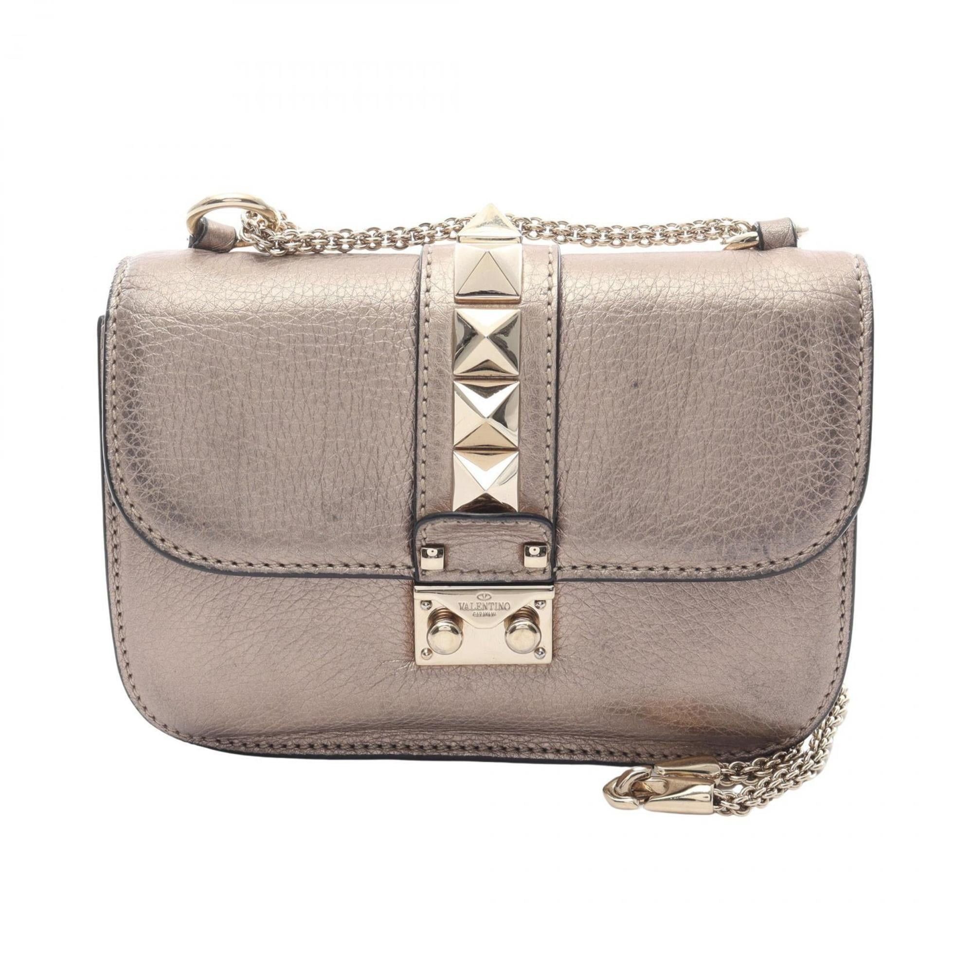 Valentino Valentino Rockstud shoulder bag, leather, women's, gold Size ONE SIZE - 1 Thumbnail