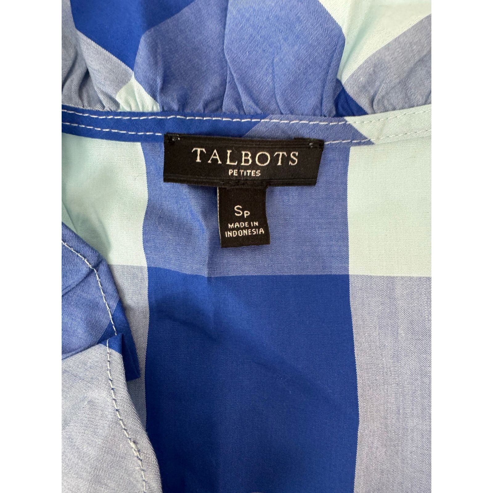 Other Talbots Women's Ruffle Blouse Plaid Blue Bold Size Small Size S / US 4 / IT 40 - 5 Thumbnail