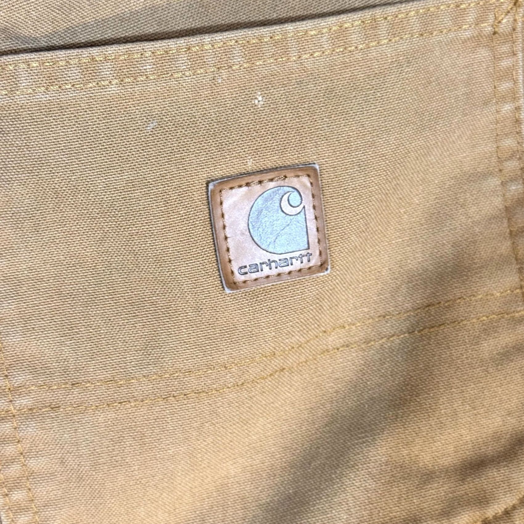 Carhartt VINTAGE Carhartt Pants Mens 34x29 Brown Dungaree Fit Work Carpenter Twill Paint Stains Size US 34 / EU 50 - 5 Thumbnail
