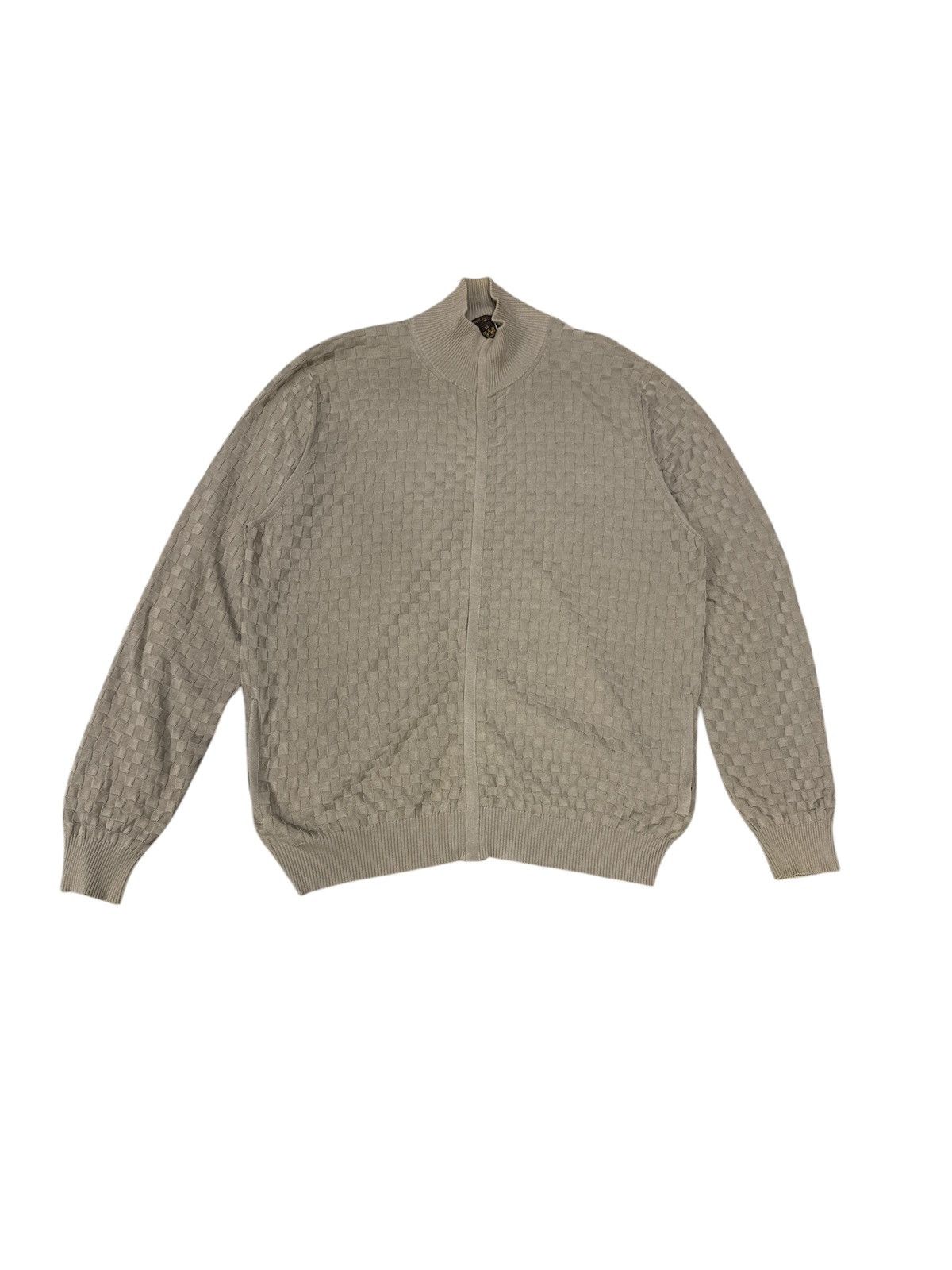 Louis Vuitton VINTAGE LOUIS VUITTON DAMIER RIB ZIPPER KNIT JACKET Size US XL / EU 56 / 4 - 1 Thumbnail