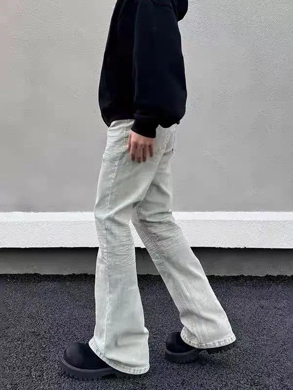 Japanese Brand Kinuka x Jinno Vintage Washed and Aged White Flared Jeans Size US 32 / EU 48 - 6 Thumbnail