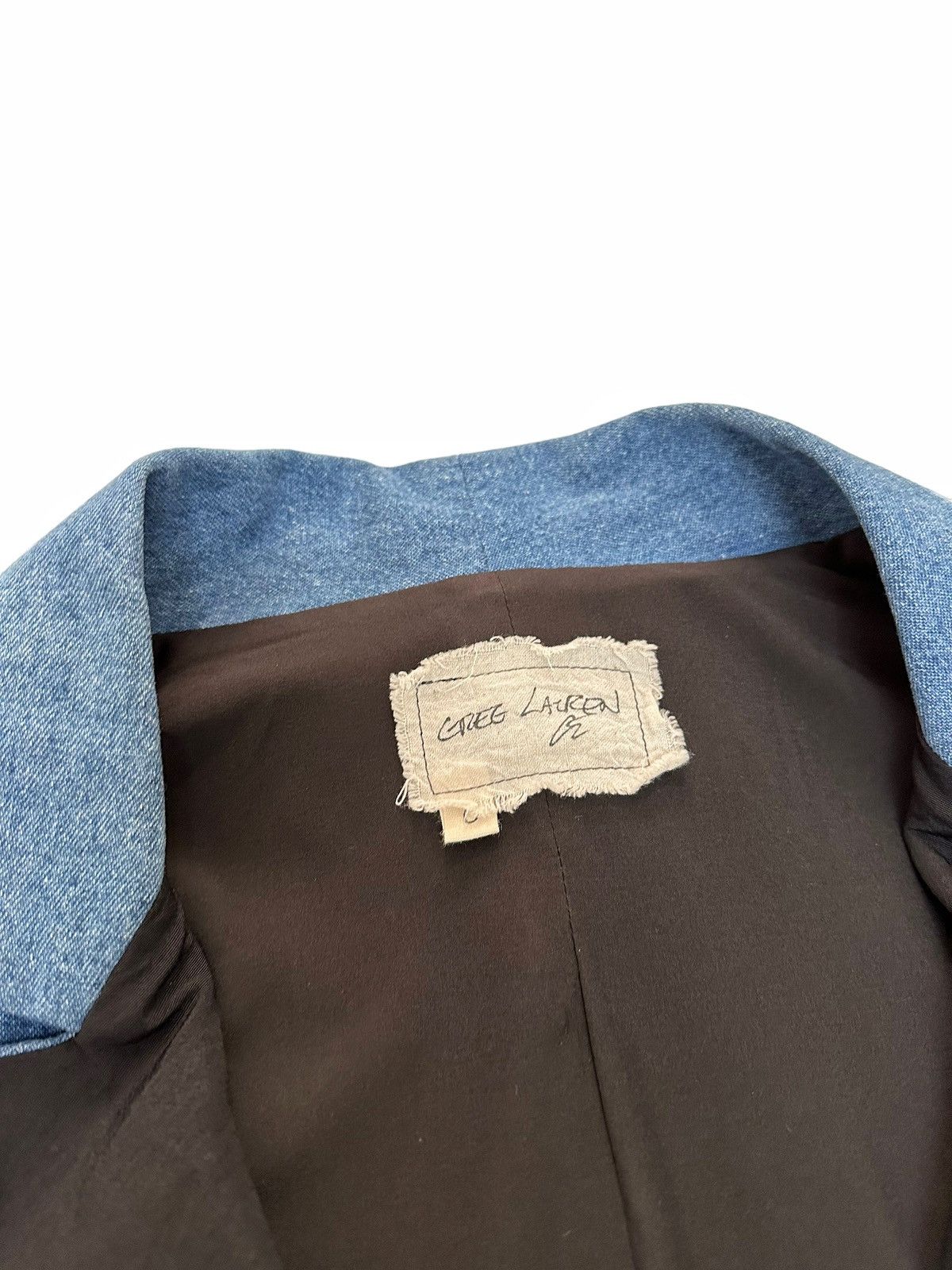 Greg Lauren Sz0 Vintage Denim DB Double Breasted Blazer Coat Size 48R - 8 Thumbnail
