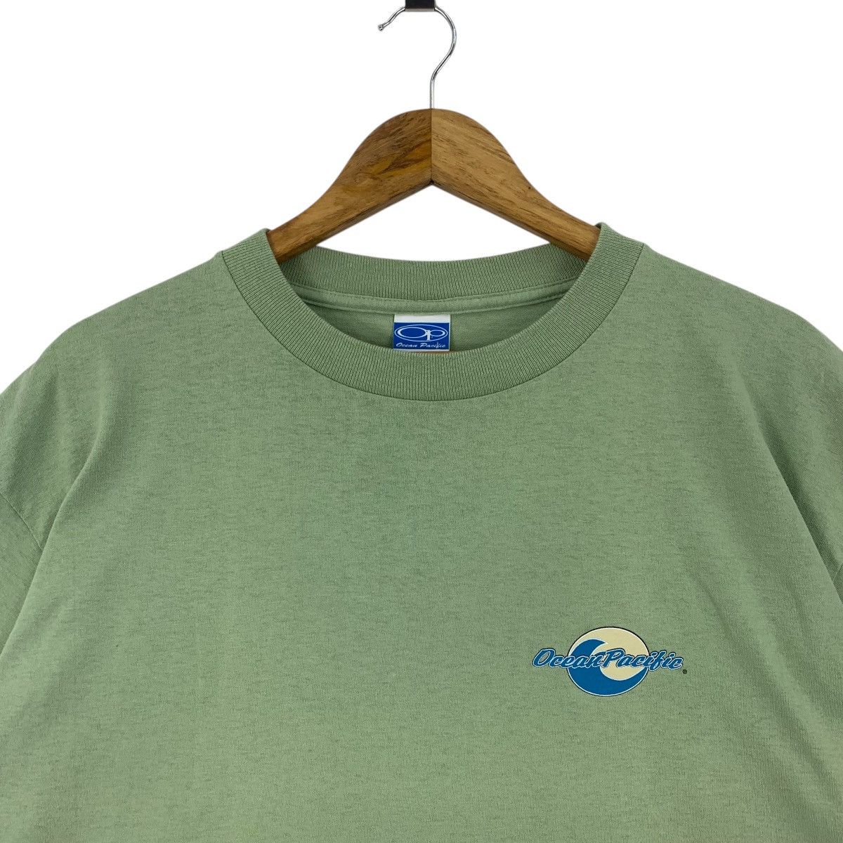 Designer × Ocean Pacific × Vintage Vintage 90s OCEAN PACIFIC Surfing big printed backhit tee Size US L / EU 52-54 / 3 - 3 Thumbnail