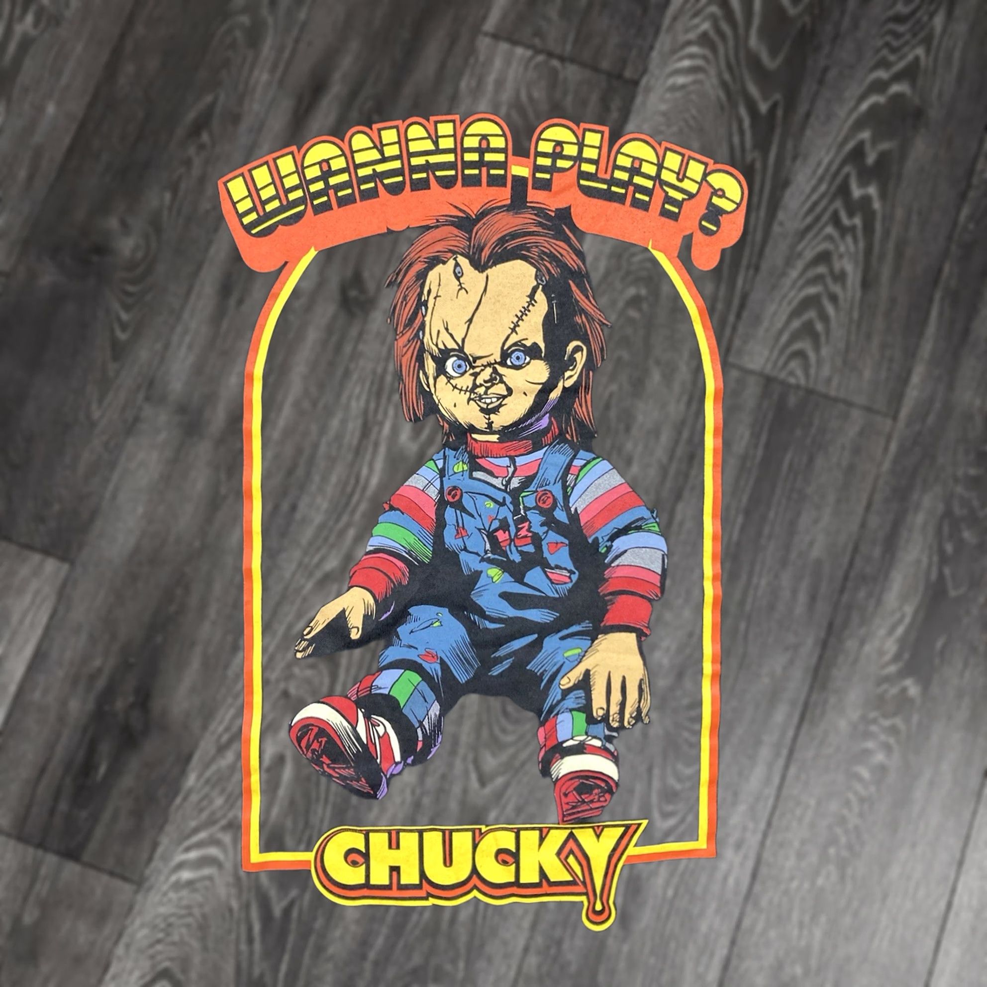 Vintage Chucky Wanna Play Movie Graphic T-shirt Men Large Black Short Sleeve Size US L / EU 52-54 / 3 - 1 Thumbnail