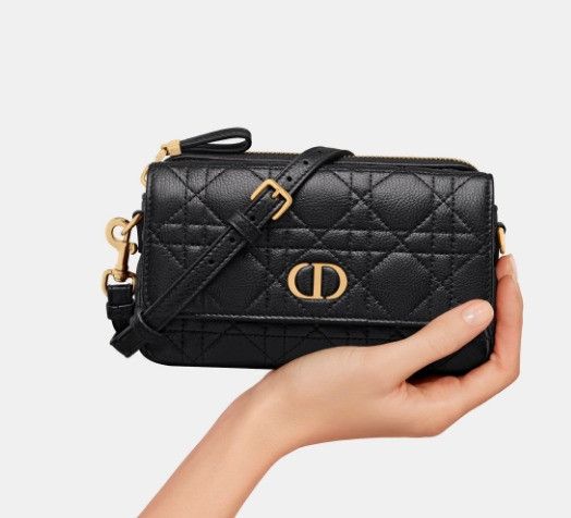 Dior o1w1db10924 Size: OS / Calfskin Caro Pouch in Black Size ONE SIZE - 9 Thumbnail