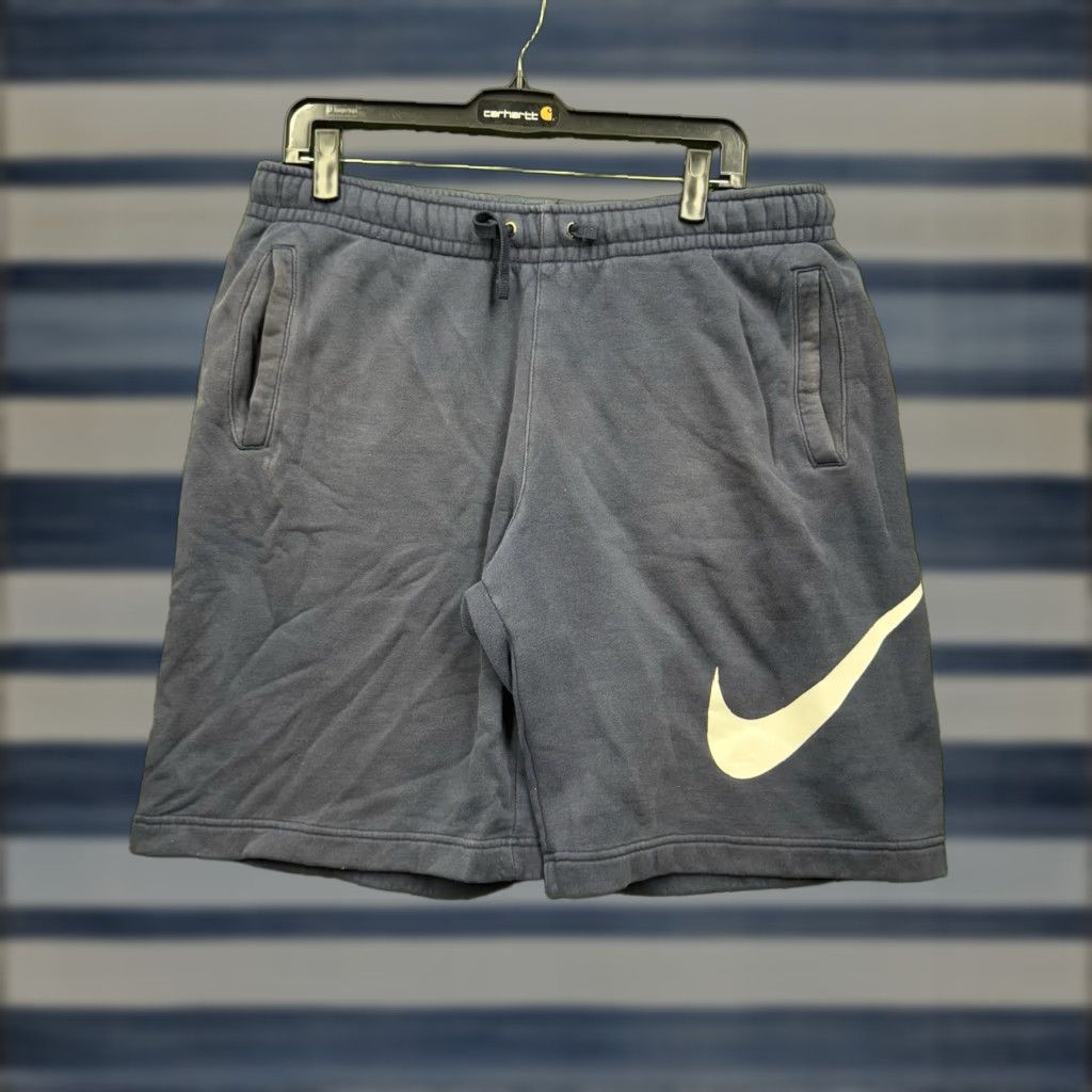 Nike Nike Sweat Shorts Mens Large Blue Cotton Cargo Pocket 8" Inseam Gym Work Out Size US 33 - 1 Thumbnail