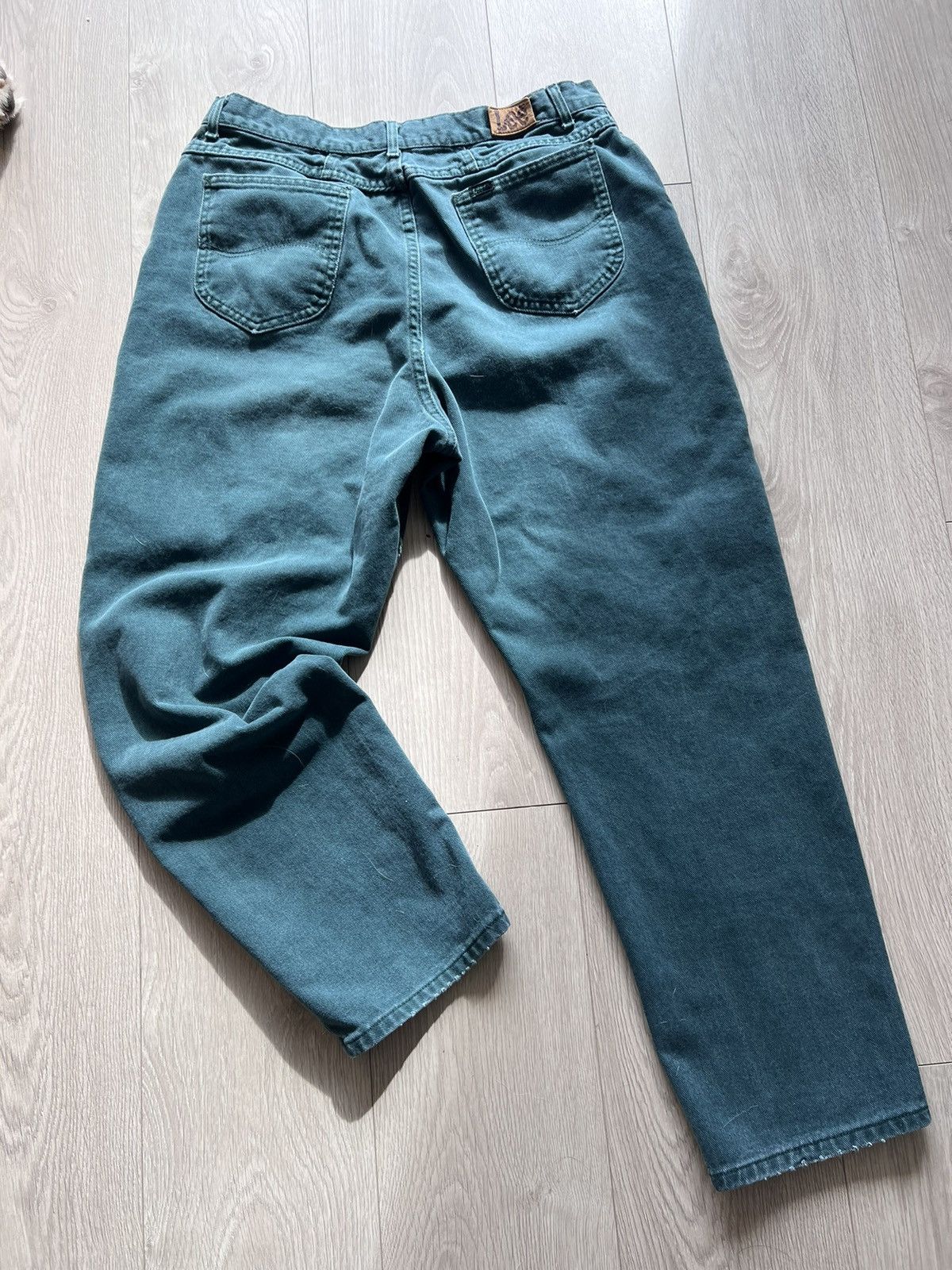 Lee × Vintage Vintage 80s Lee Denim Jeans Forest Green Made In USA 36 x 29 Size US 36 / EU 52 - 5 Thumbnail